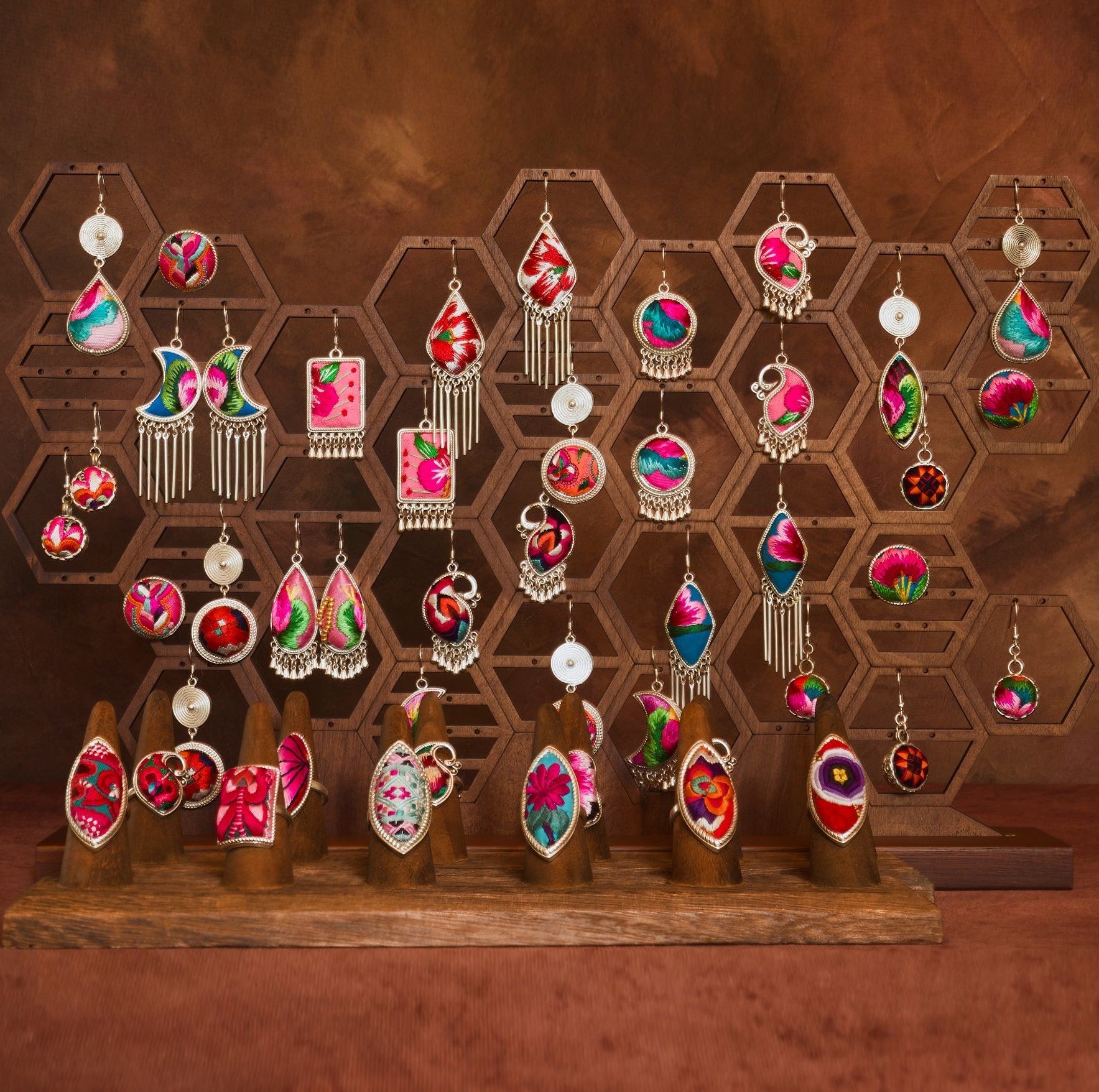 Live Reveal Hand Embroidered Earrings