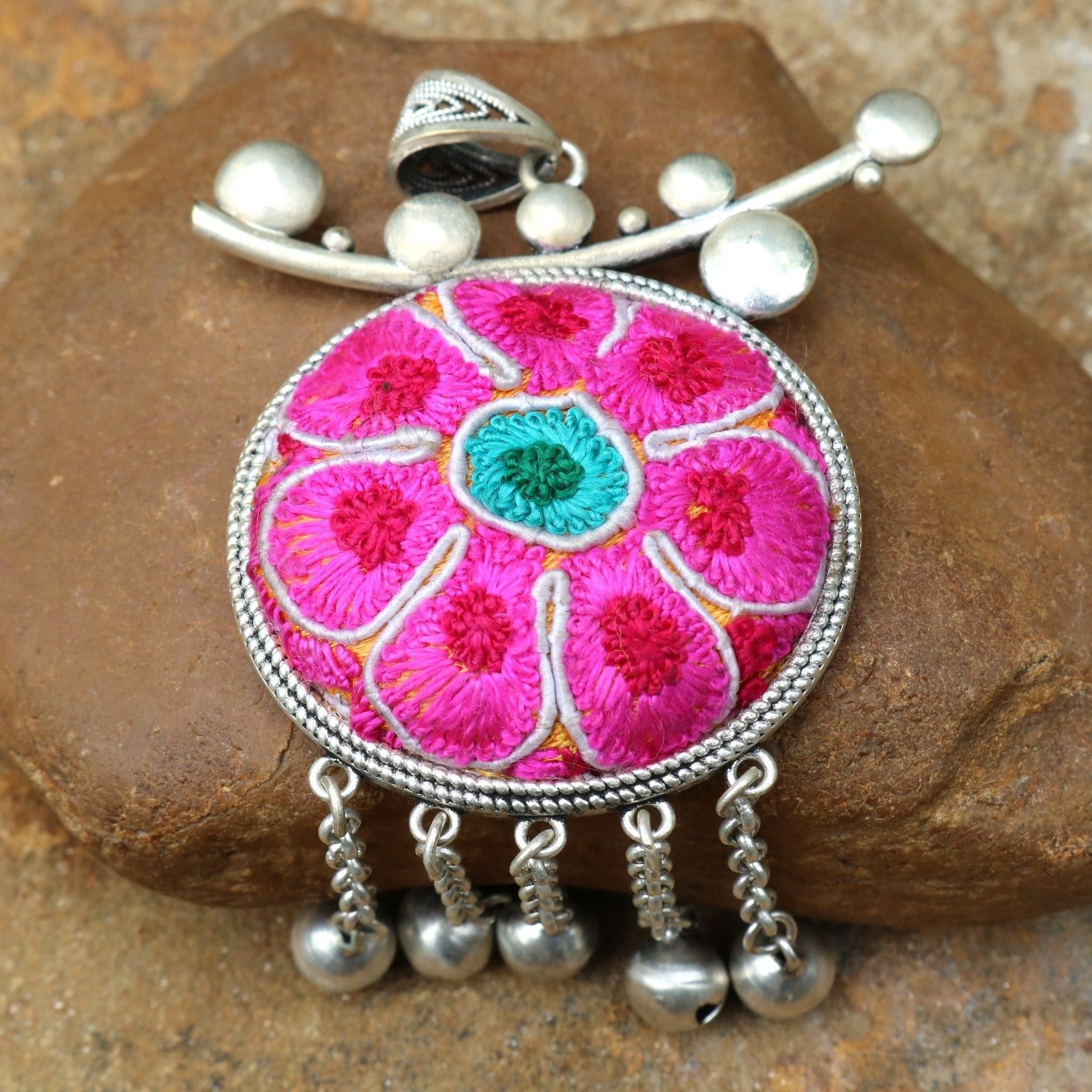 Pomegranates Joy Hand Embroidered Necklace