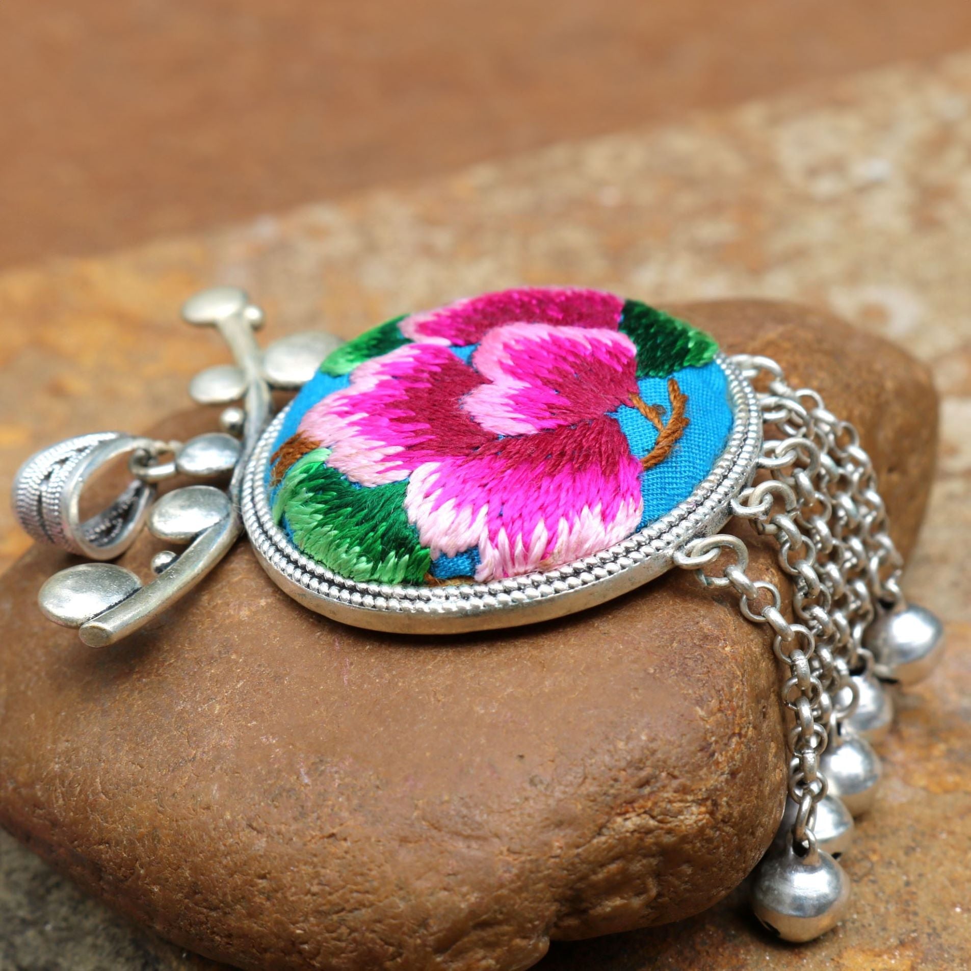 Pomegranates Joy Hand Embroidered Necklace