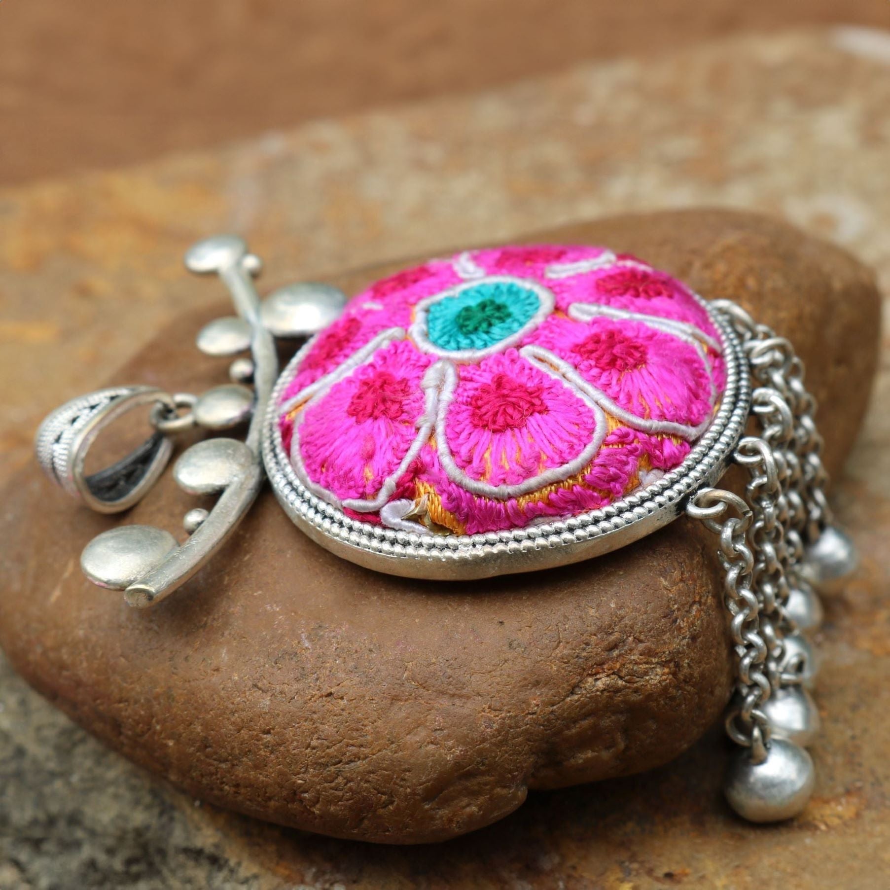 Pomegranates Joy Hand Embroidered Necklace