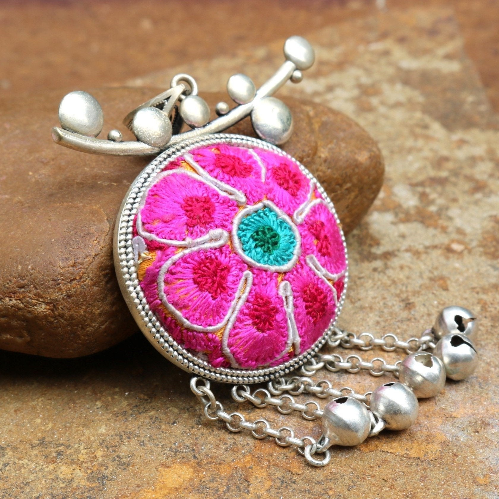 Pomegranates Joy Hand Embroidered Necklace