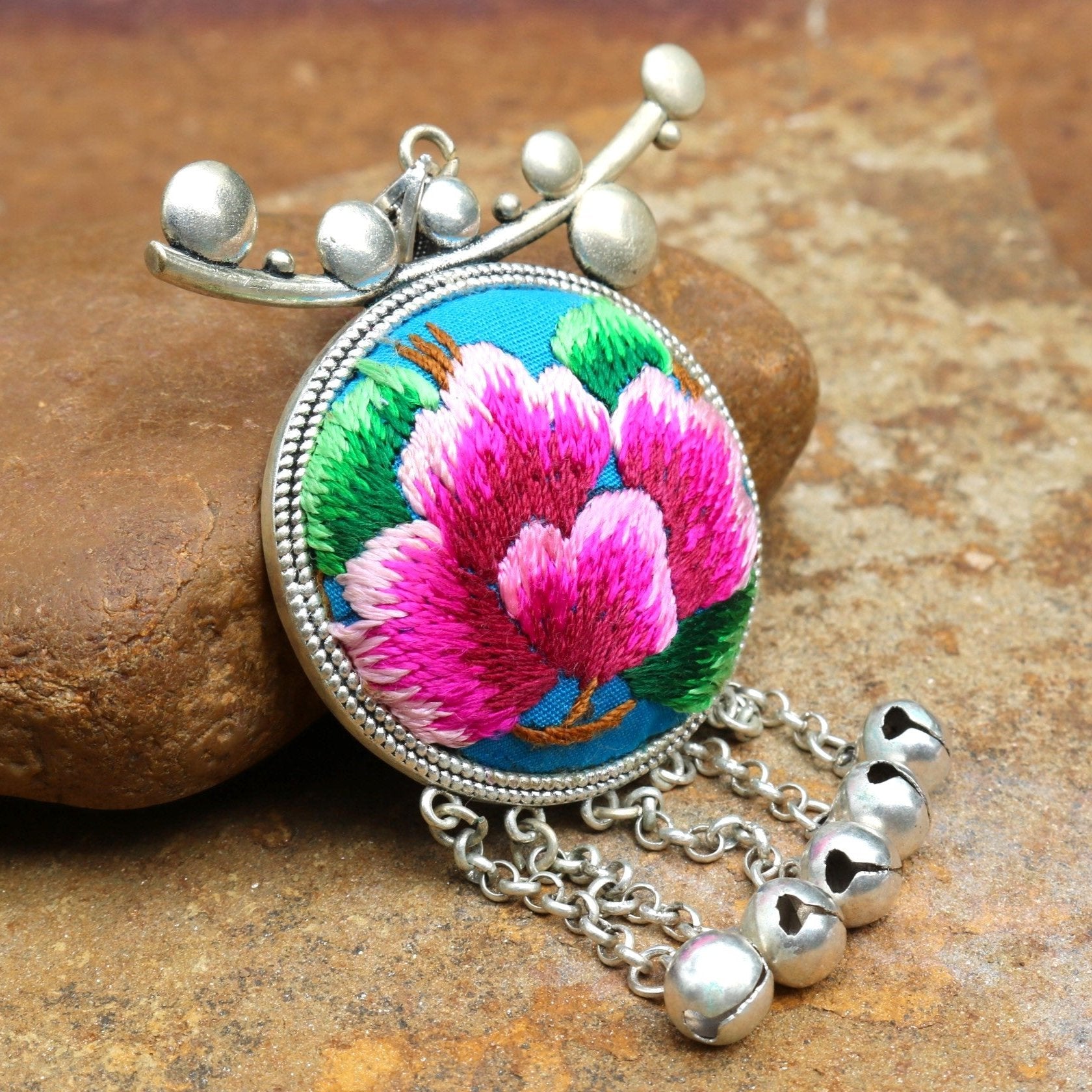 Pomegranates Joy Hand Embroidered Necklace