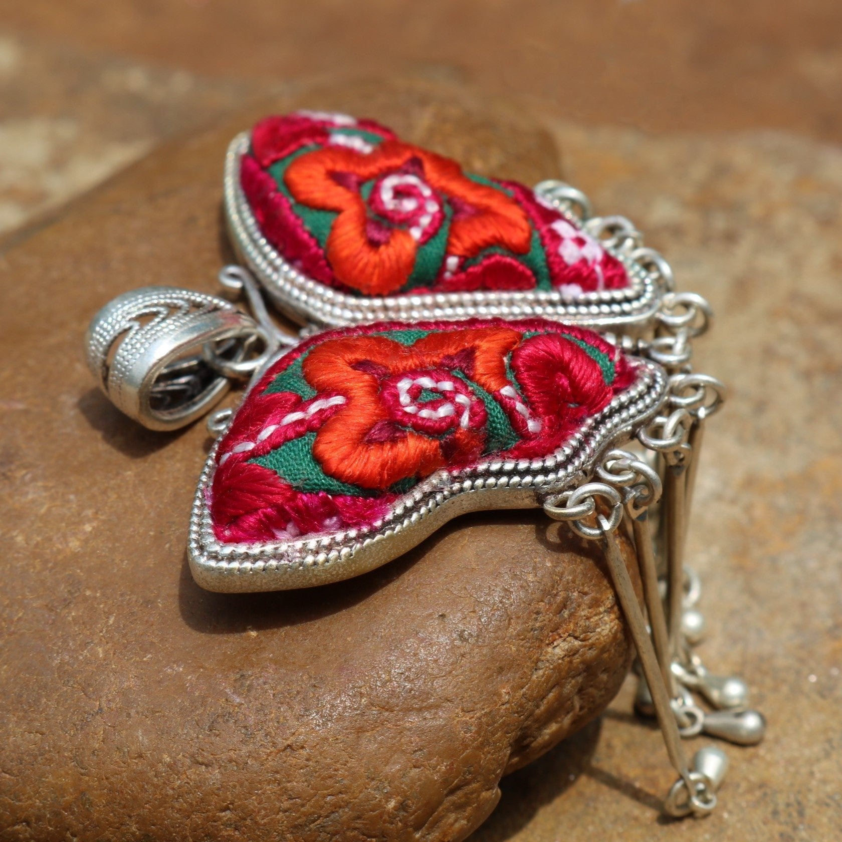Butterfly Mother’s Whisper Hand Embroidered Necklace