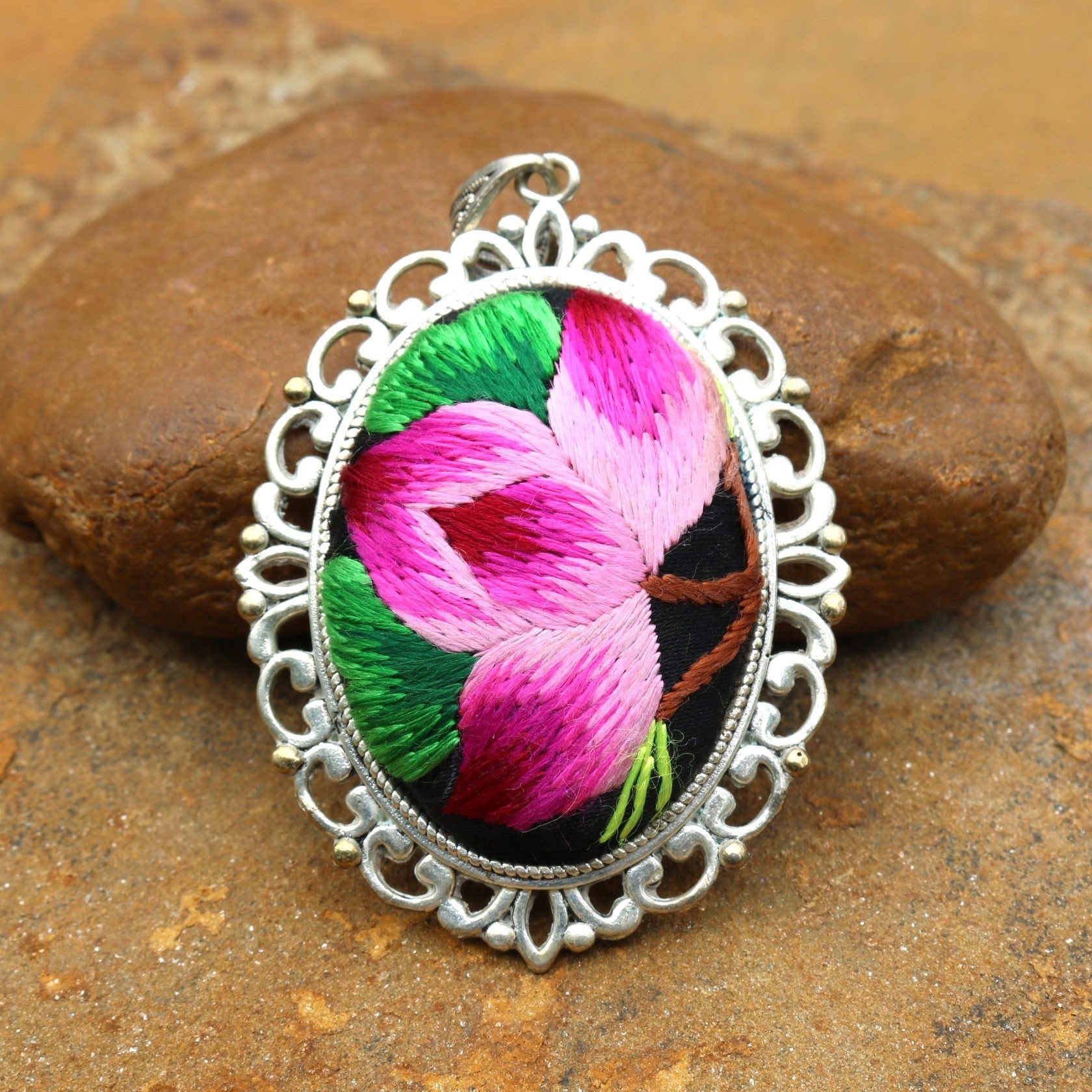 Harmony in Bloom Embroidered Necklace