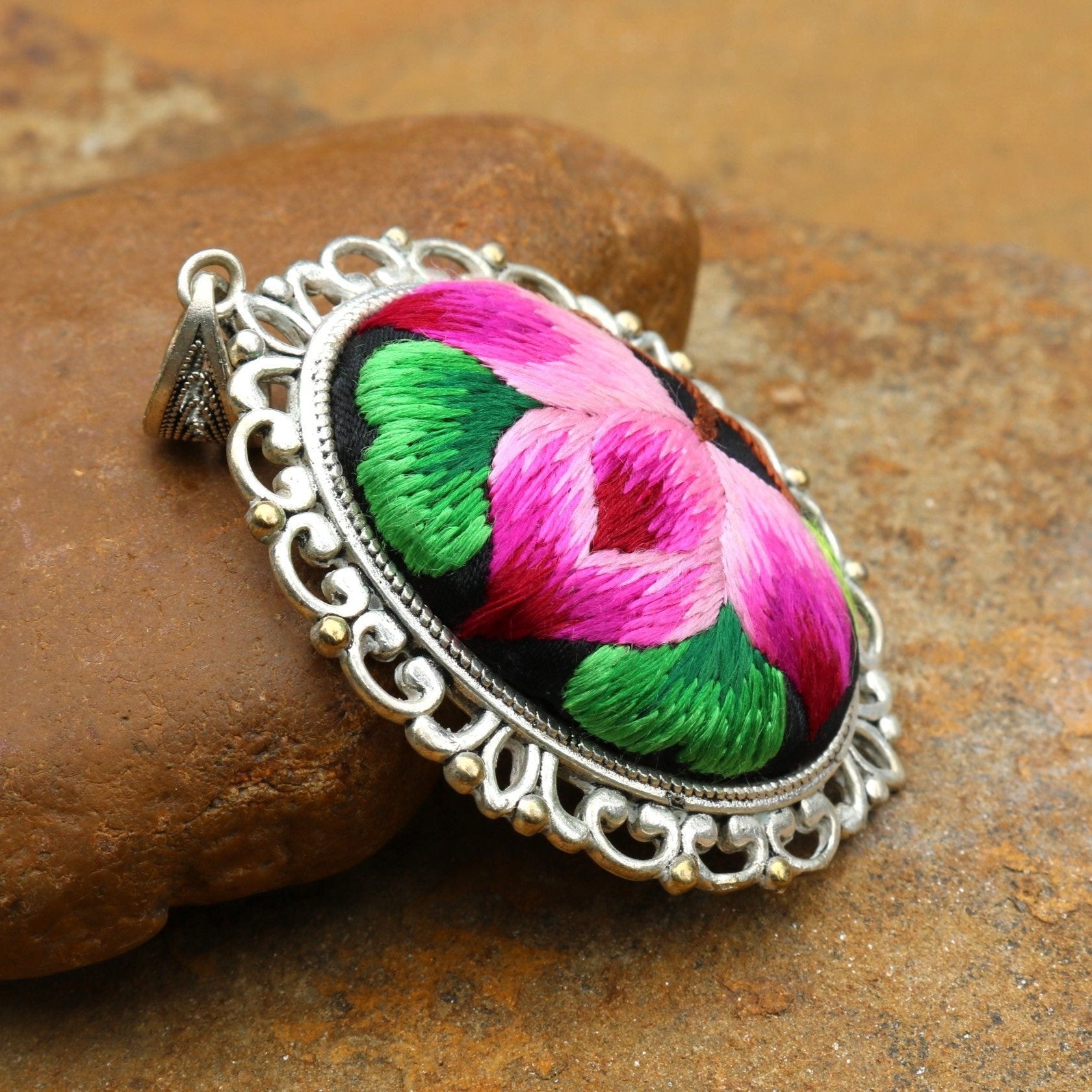 Harmony in Bloom Embroidered Necklace