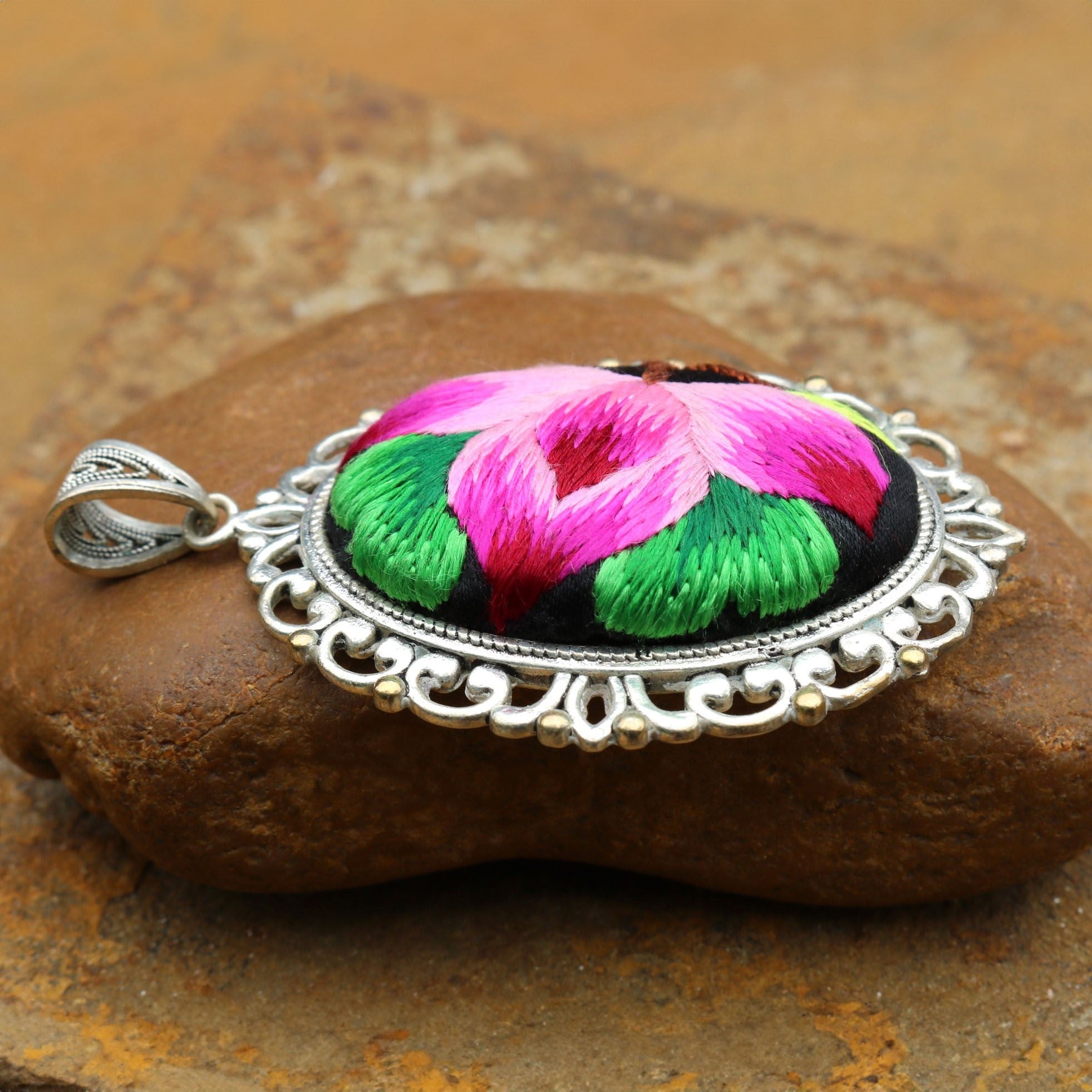 Harmony in Bloom Embroidered Necklace
