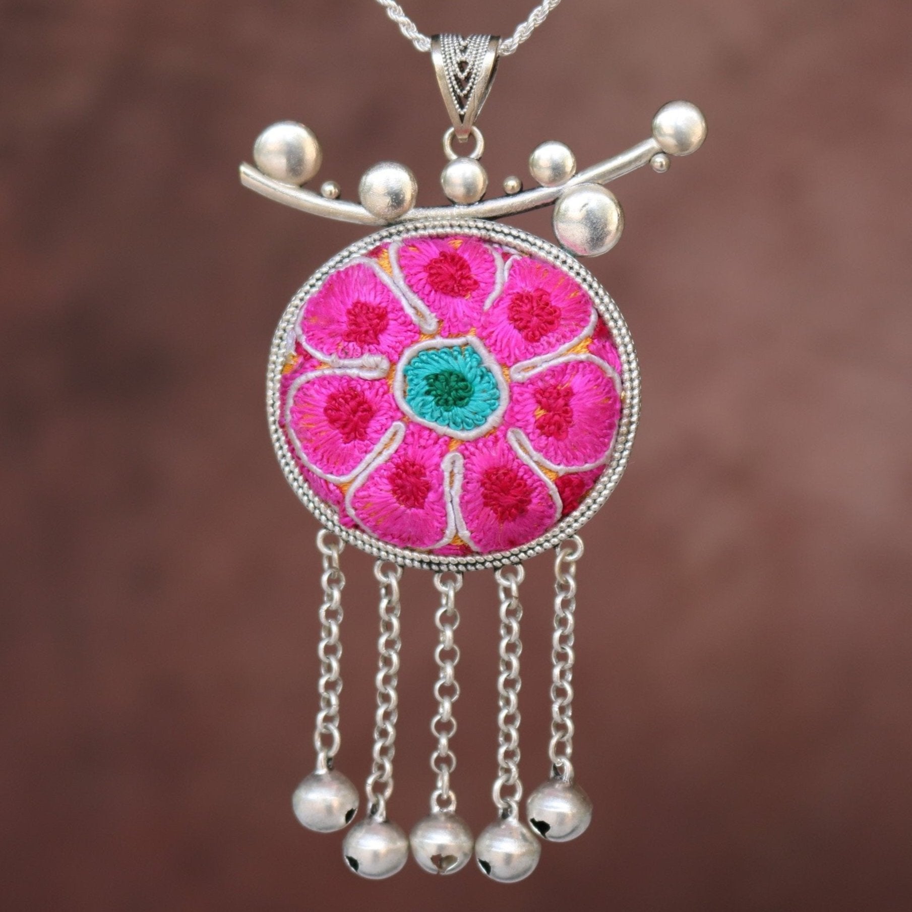 Pomegranates Joy Hand Embroidered Necklace