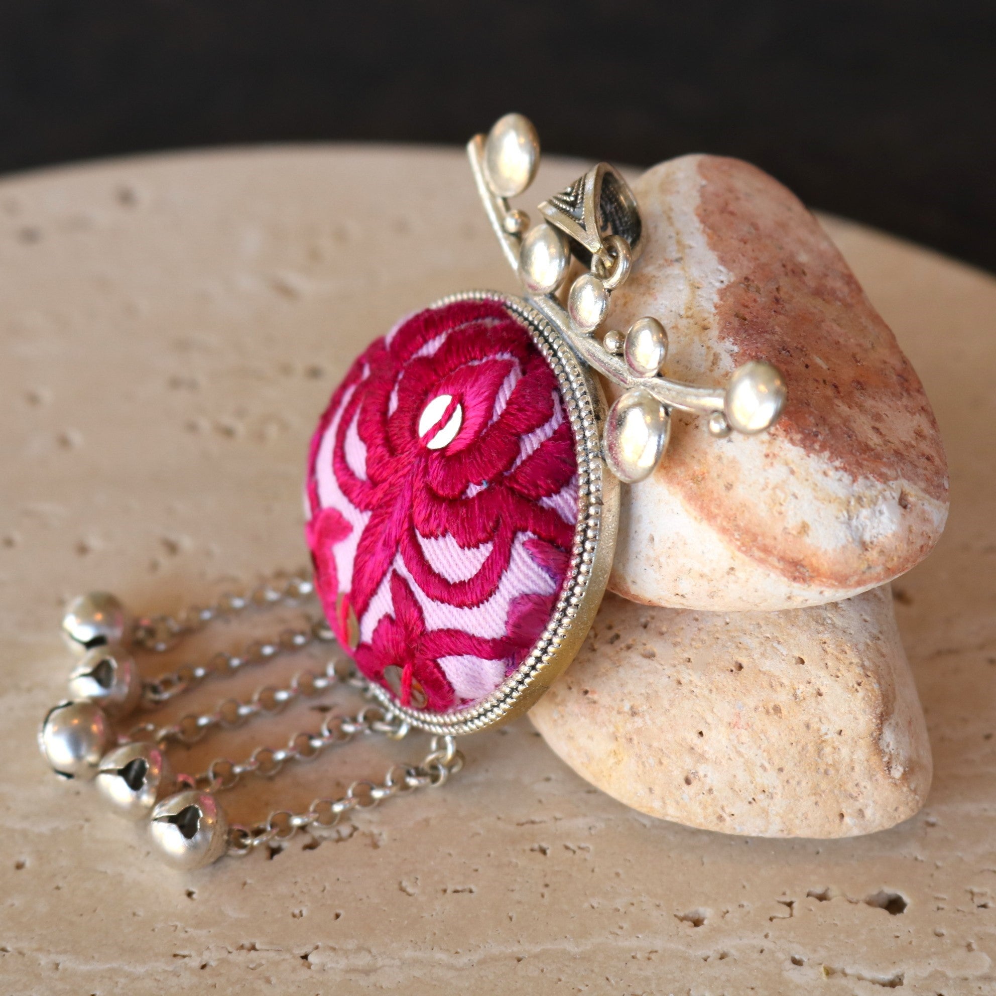 Pomegranates Joy Hand Embroidered Necklace