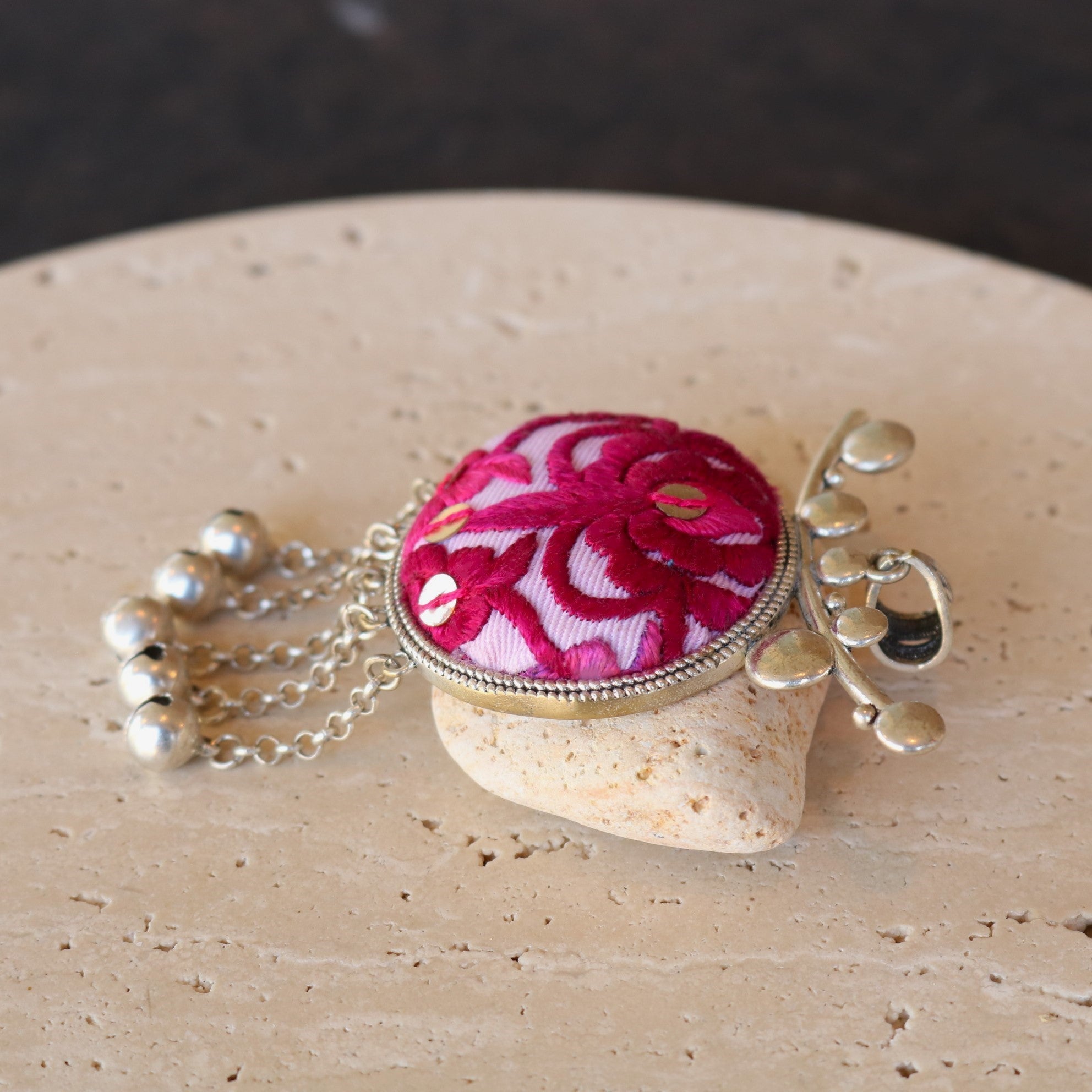 Pomegranates Joy Hand Embroidered Necklace