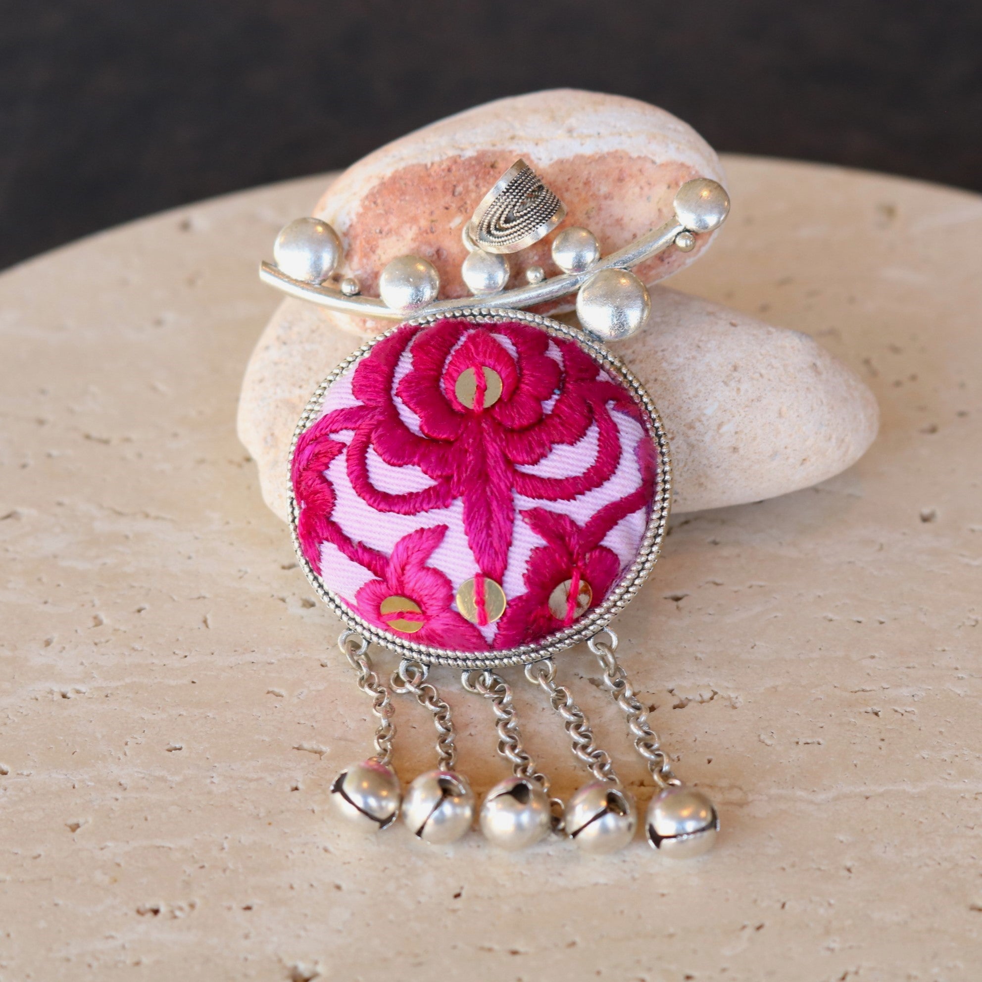 Pomegranates Joy Hand Embroidered Necklace