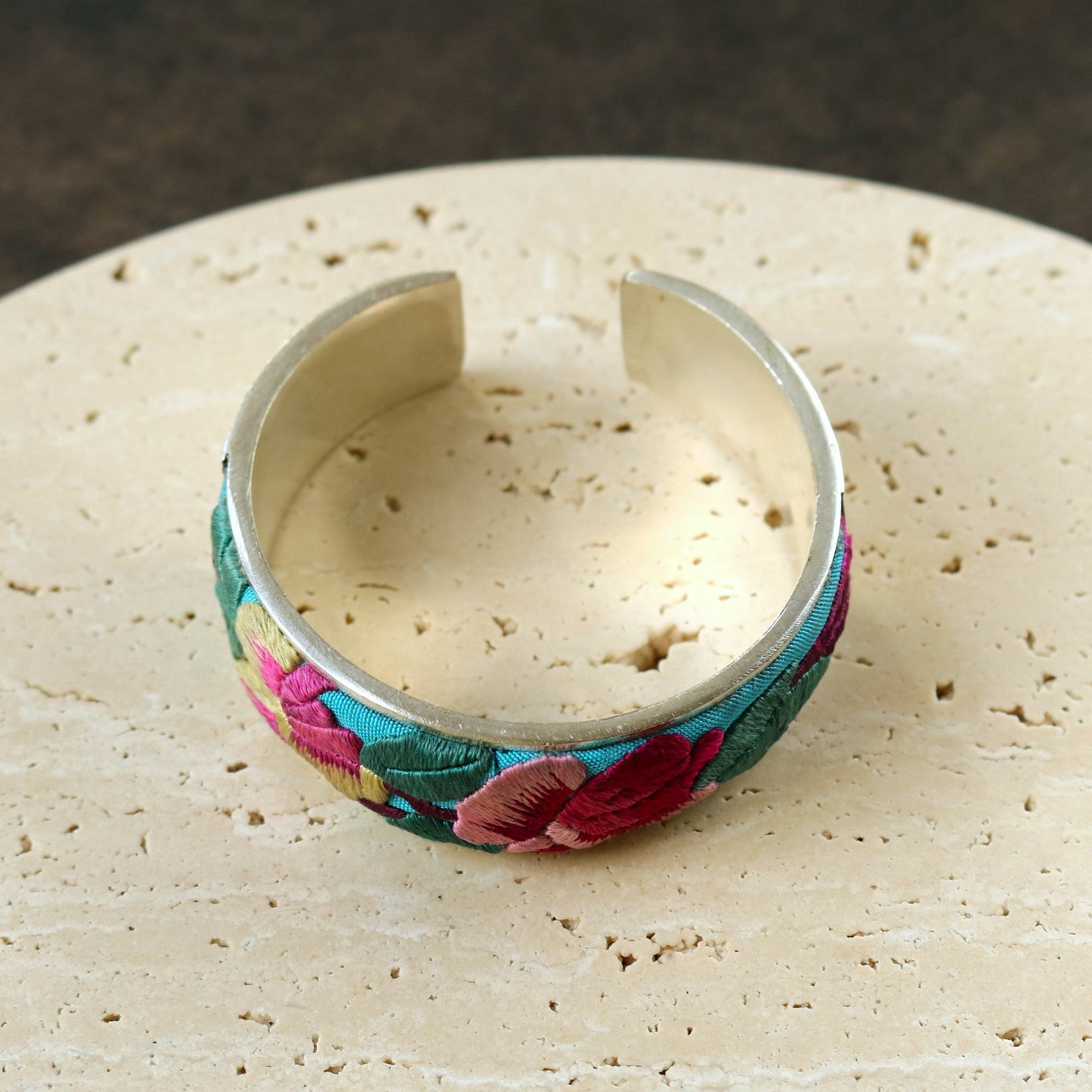 Hand Embroidered Cuff Bracelet of Benevolence