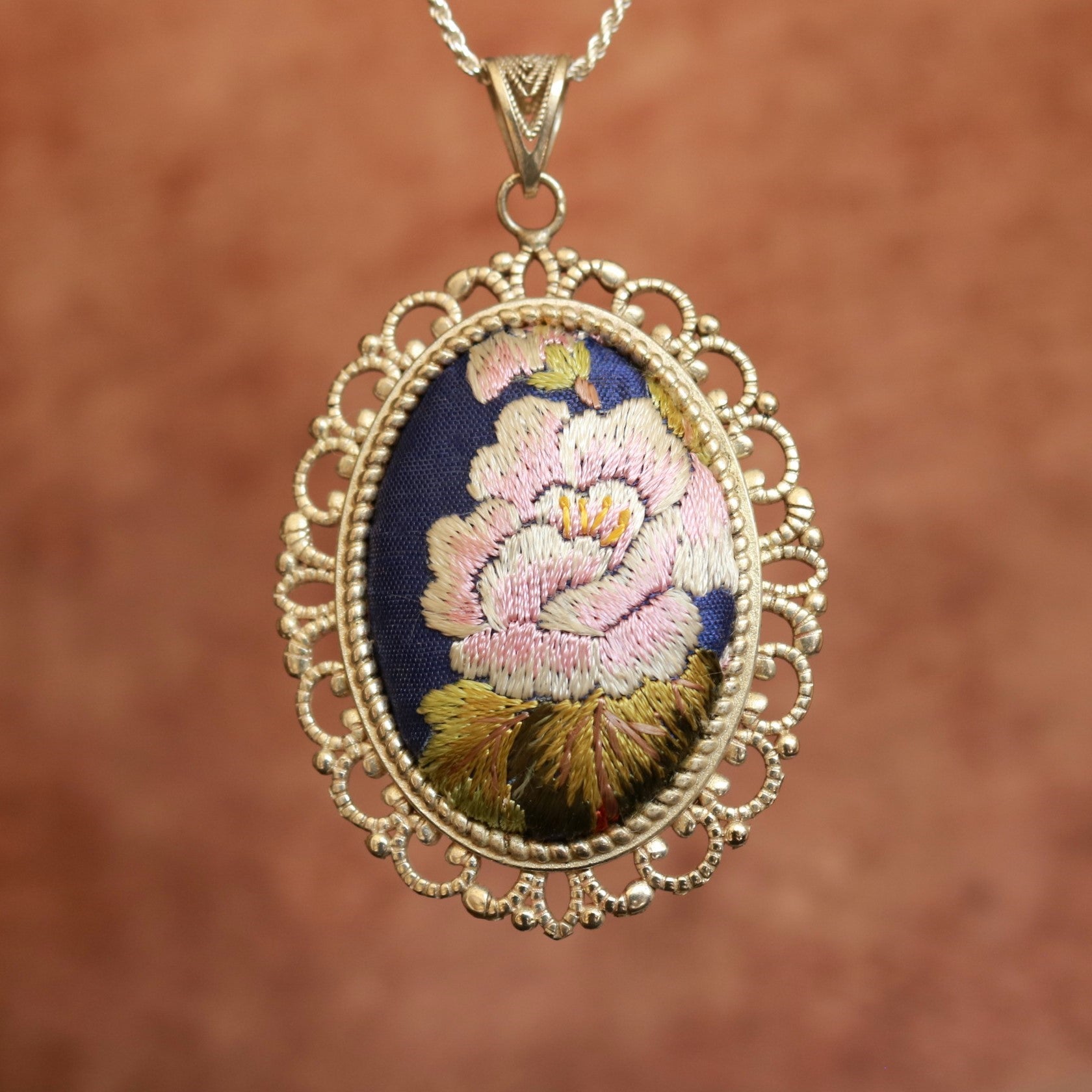 Harmony in Bloom Embroidered Necklace