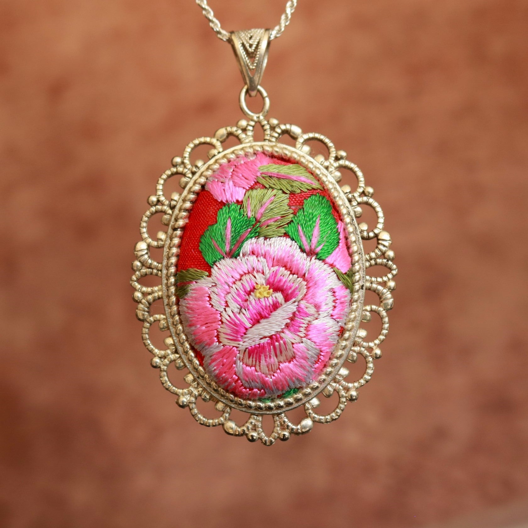 Harmony in Bloom Embroidered Necklace