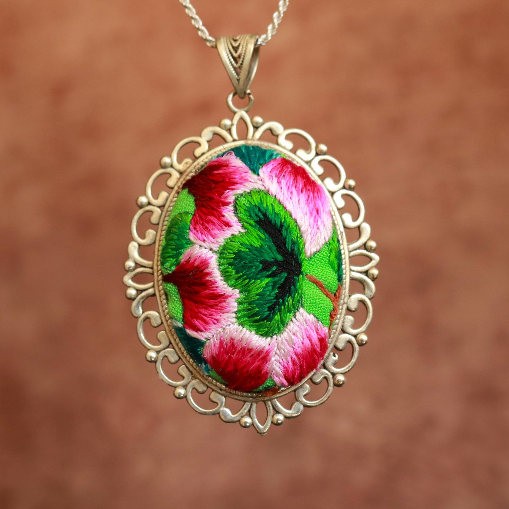 Harmony in Bloom Embroidered Necklace