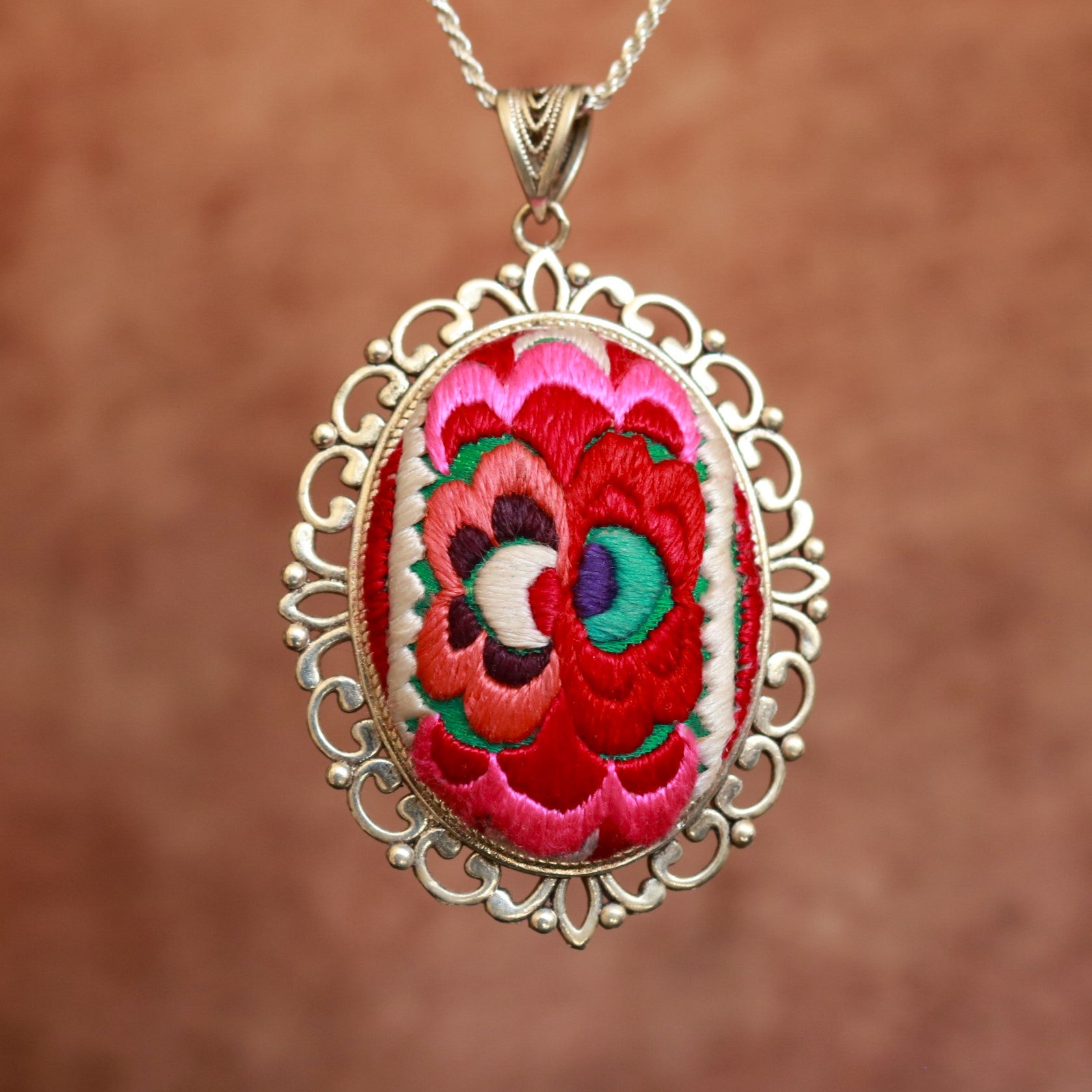 Harmony in Bloom Embroidered Necklace