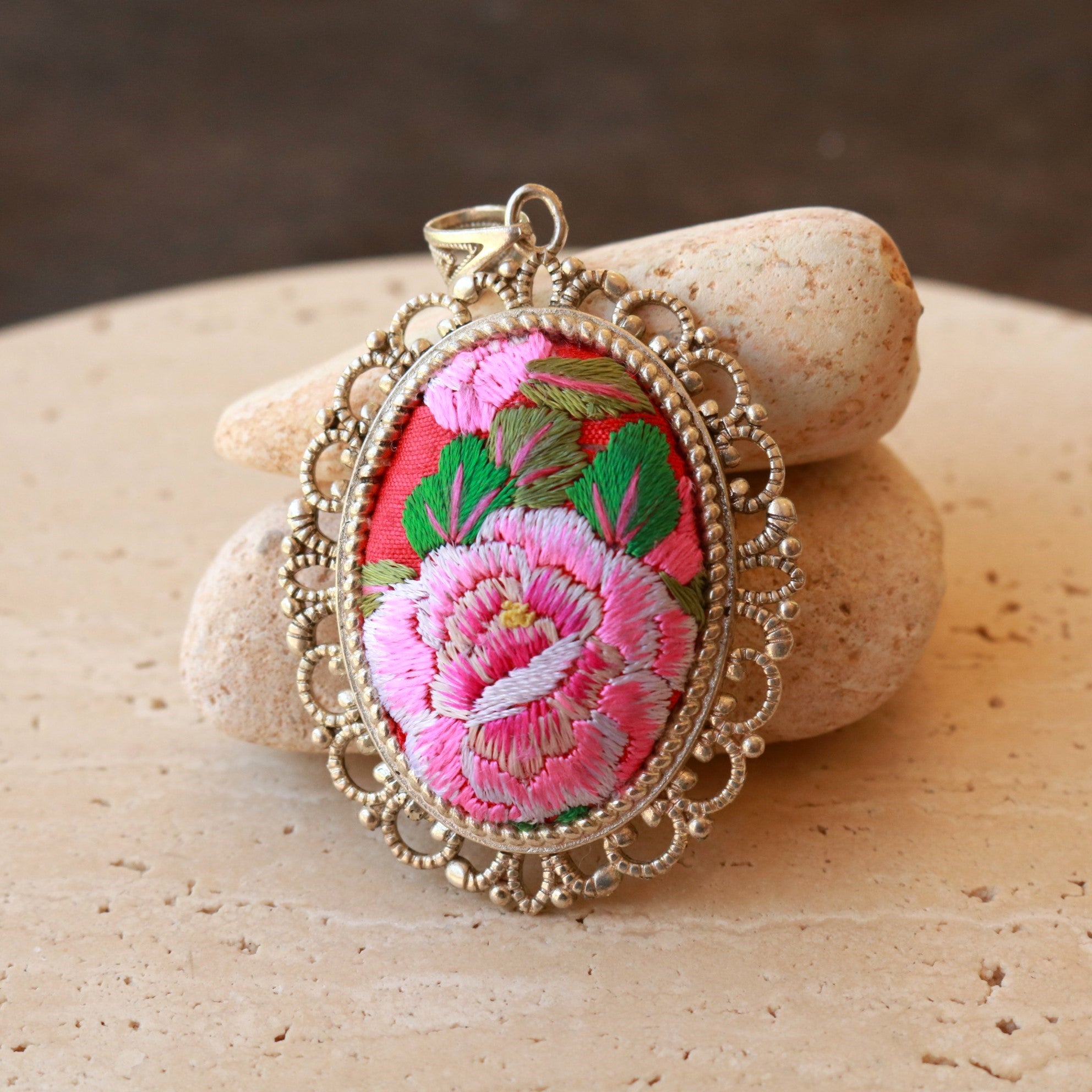 Harmony in Bloom Embroidered Necklace