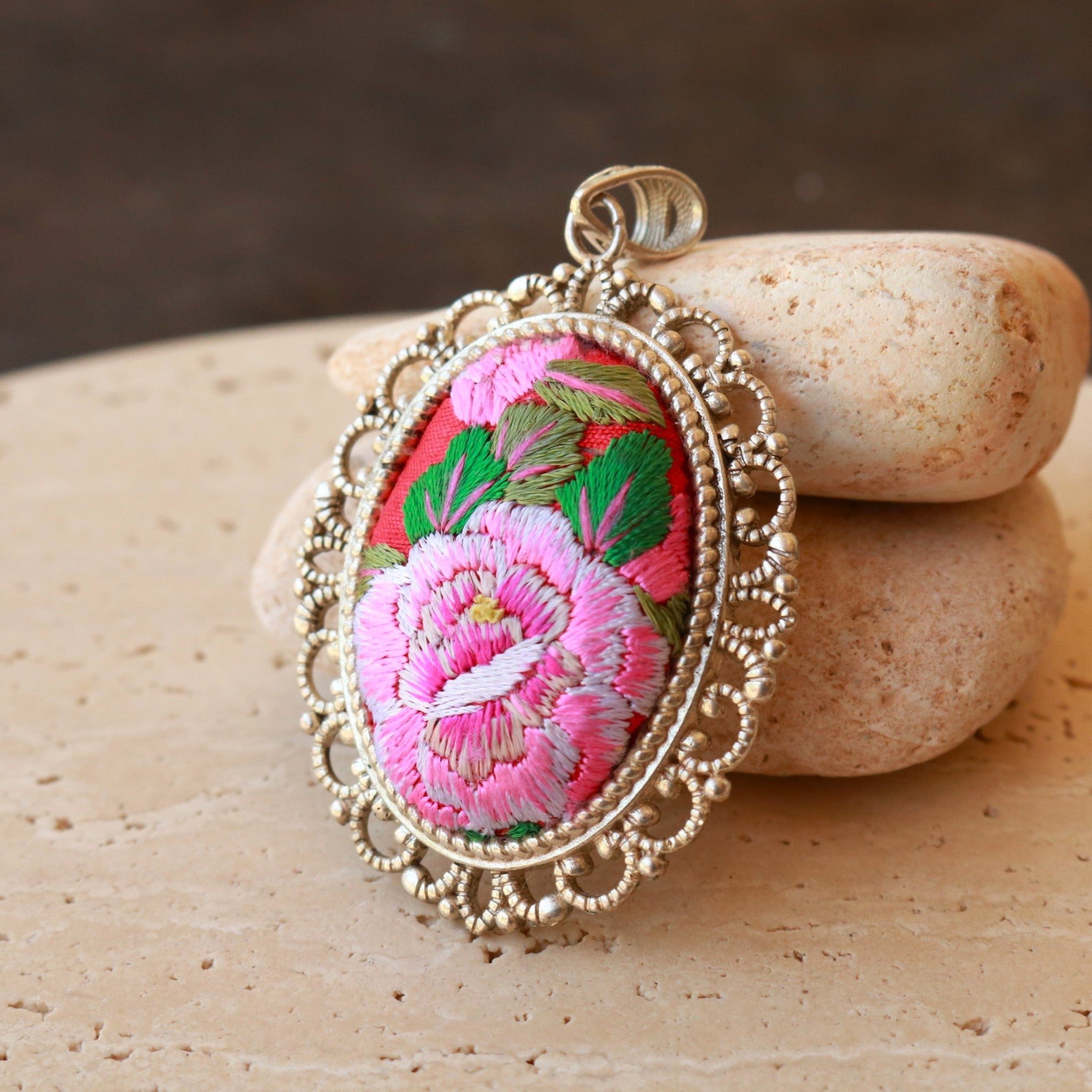 Harmony in Bloom Embroidered Necklace