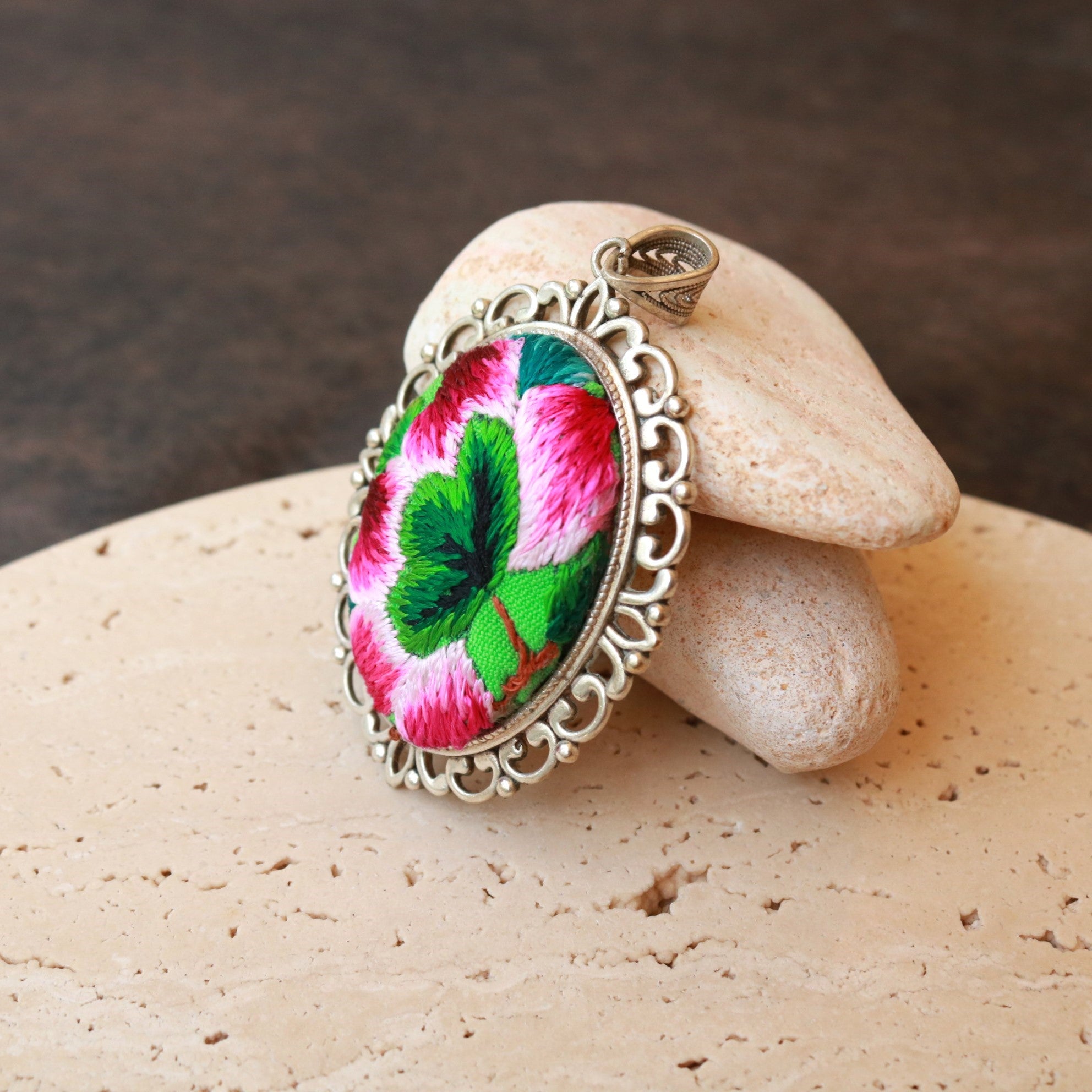 Harmony in Bloom Embroidered Necklace