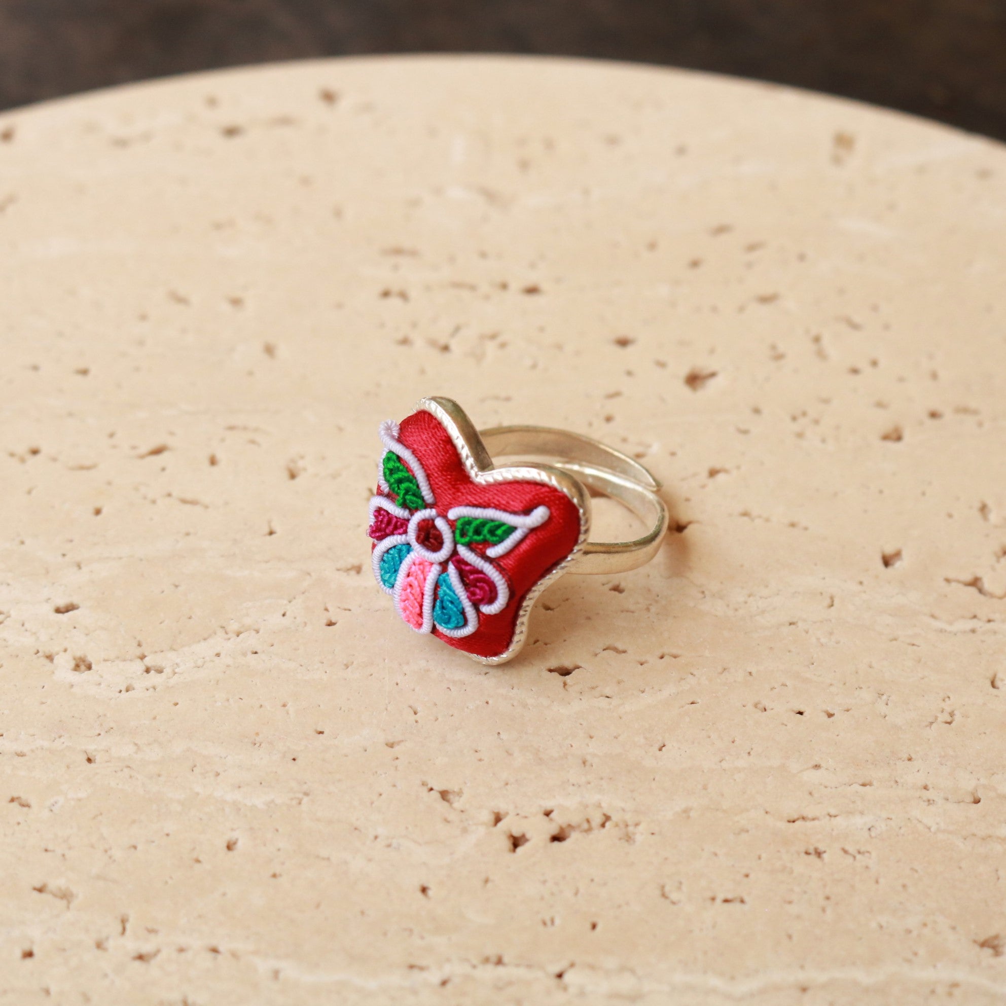 Butterfly Mother's Embrace Hand-embroidered Ring SS 999