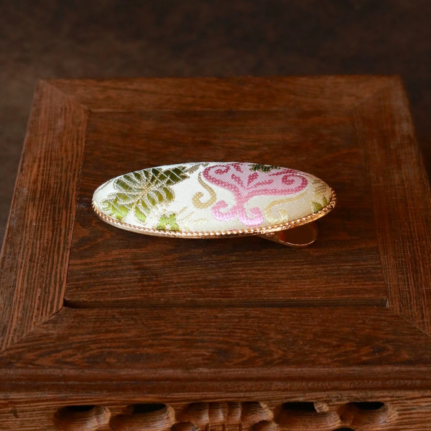 Hand Weaved Silk Hair Clip and Matching Ear Studs