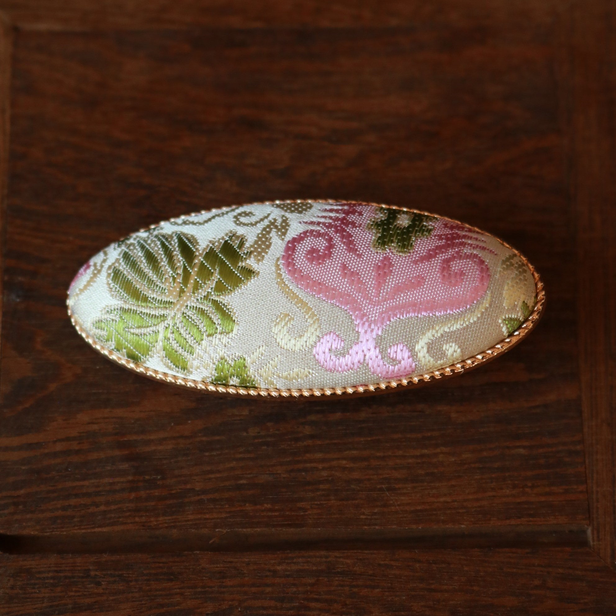 Hand Weaved Silk Hair Clip and Matching Ear Studs