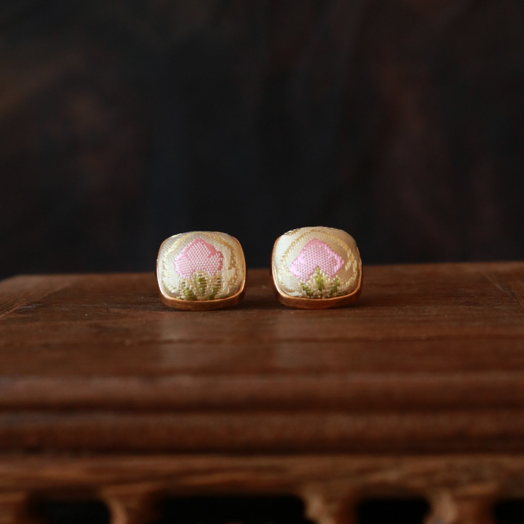 Hand Weaved Silk Hair Clip and Matching Ear Studs
