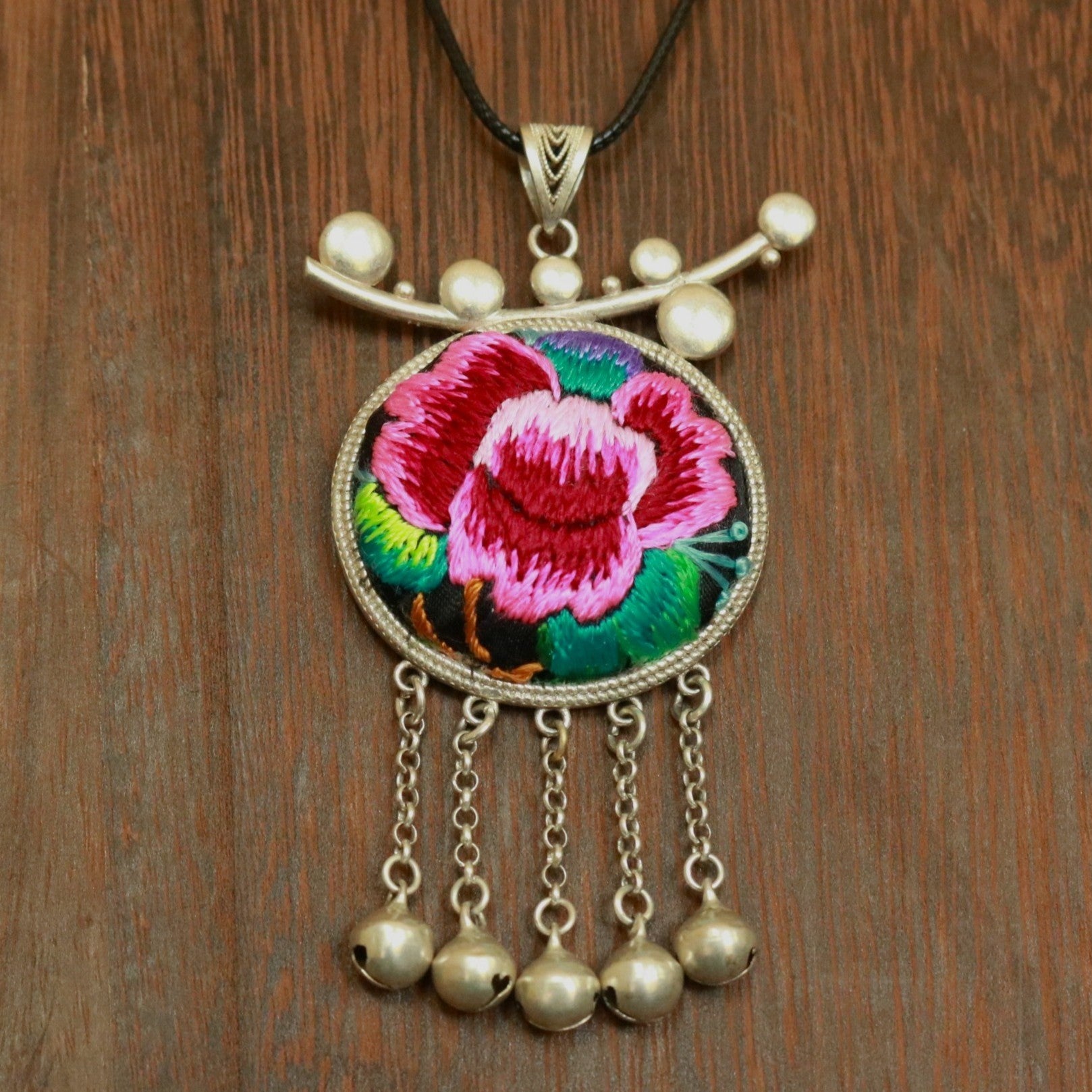 Pomegranates Joy Hand Embroidered Necklace
