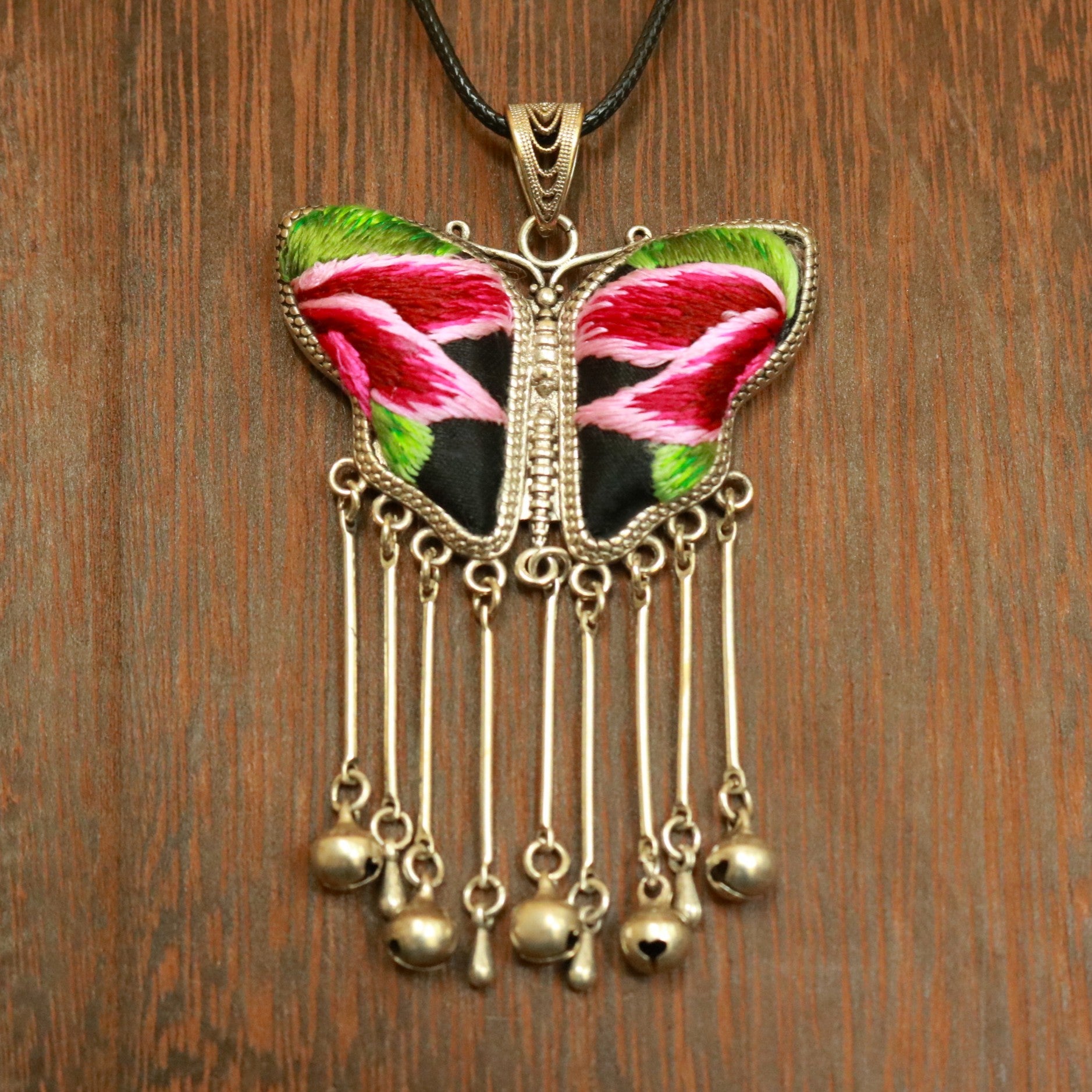 Butterfly Mother’s Whisper Hand Embroidered Necklace