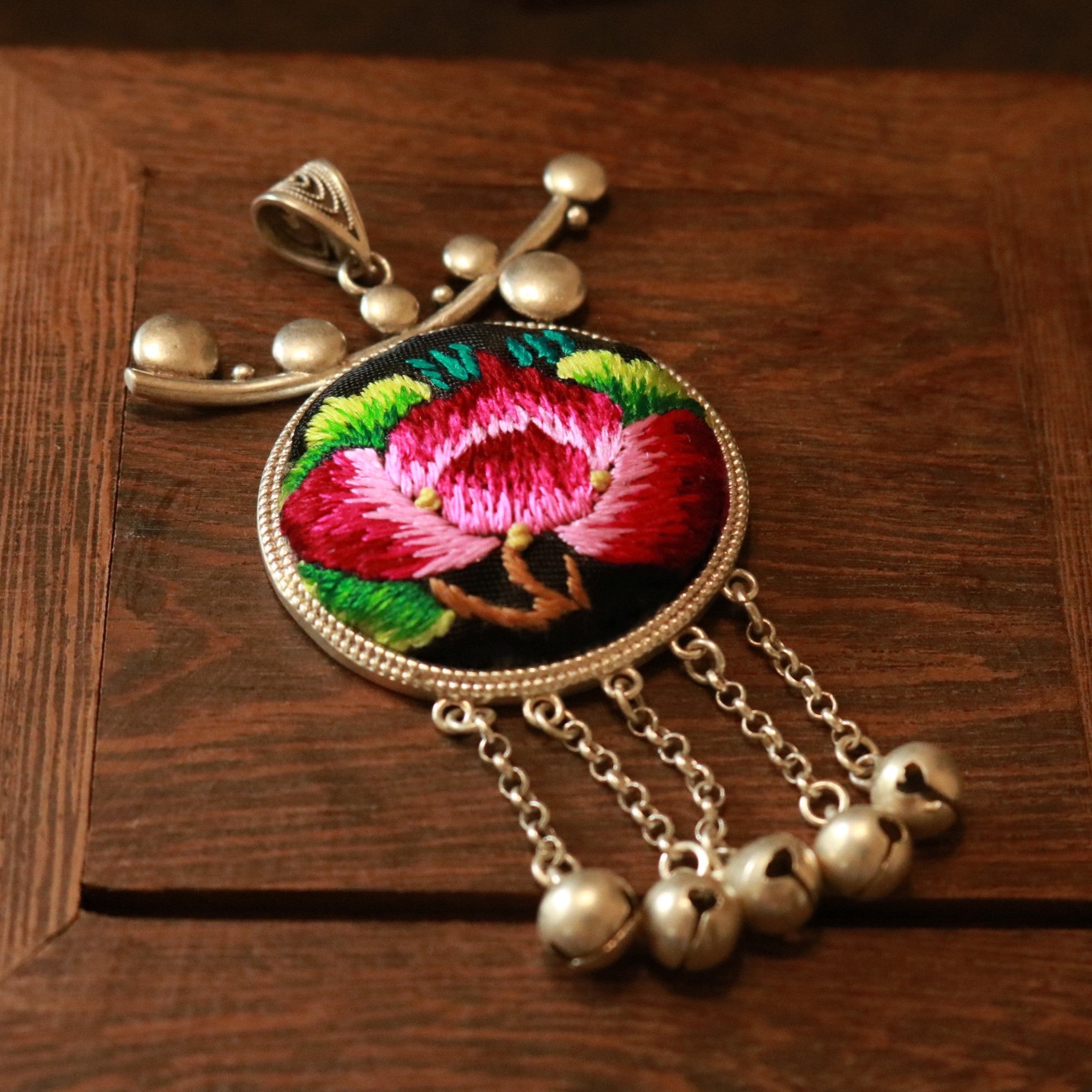 Pomegranates Joy Hand Embroidered Necklace