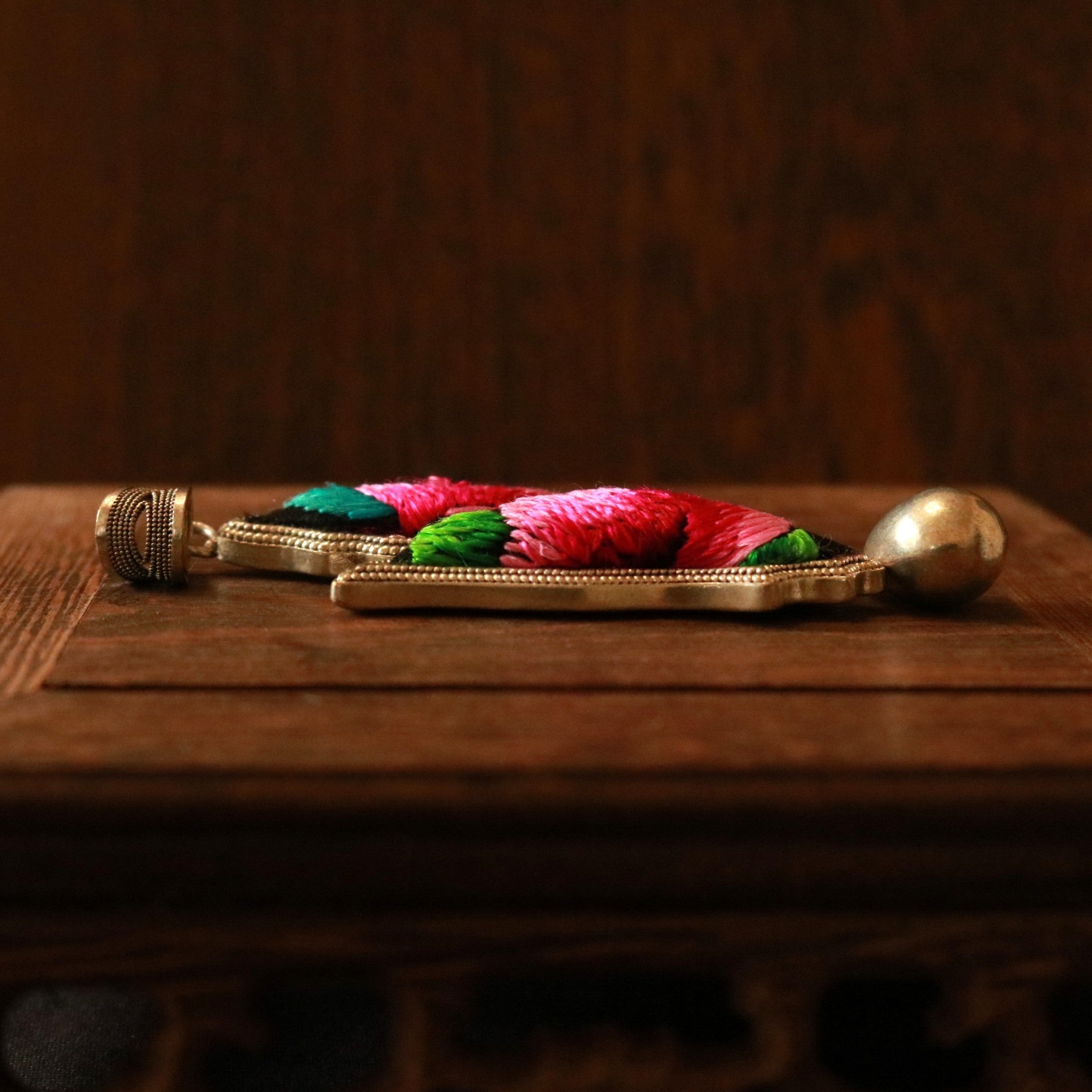 Wings of Solace Hand Embroidered Butterfly Necklace