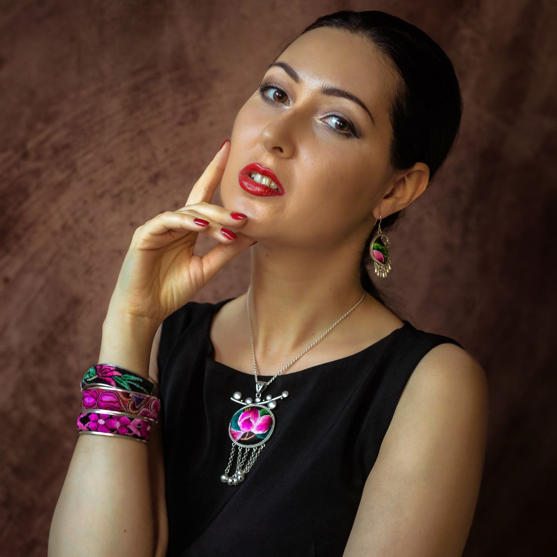Hand Embroidered Cuff Bracelet of Benevolence
