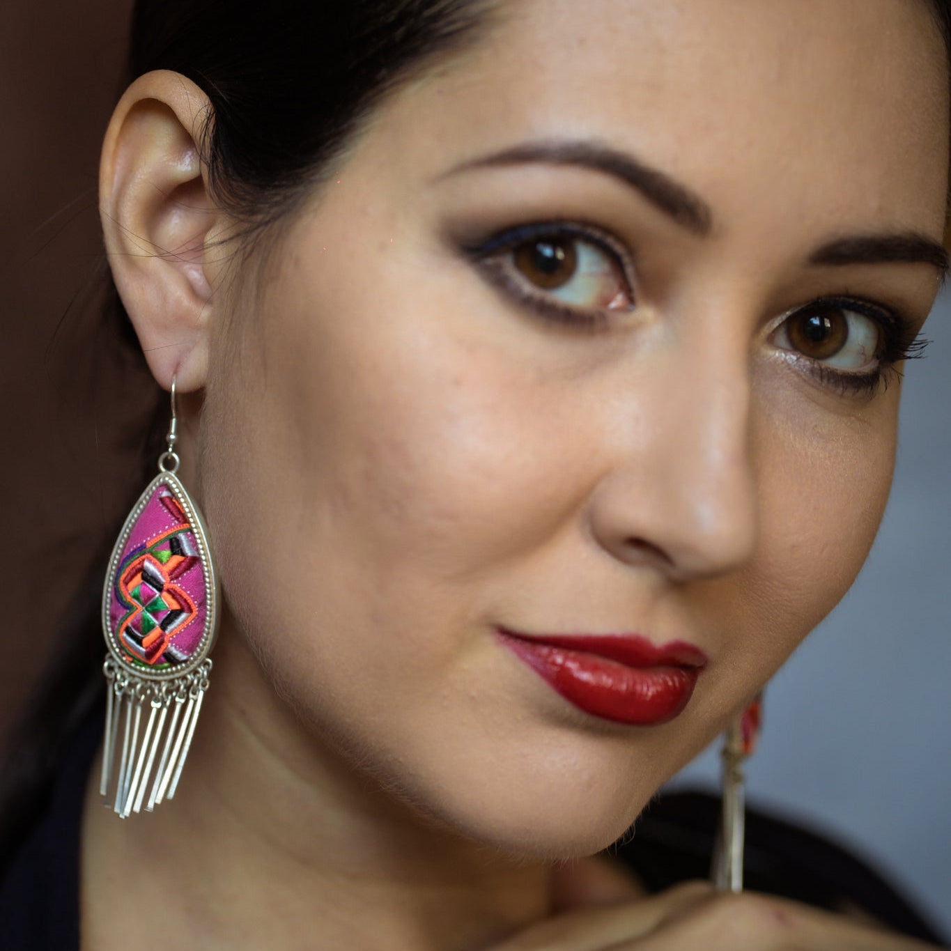 Raindrops Tassel Embroidered Earrings