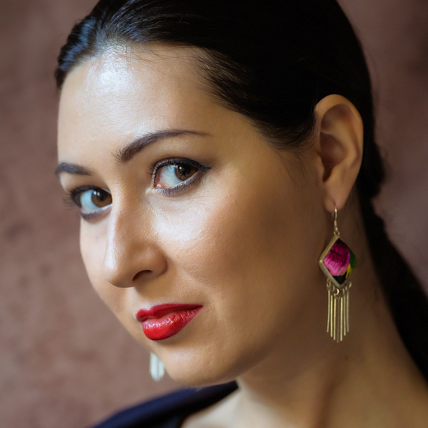 Dazzling Diva Embroidered Tassel Earrings