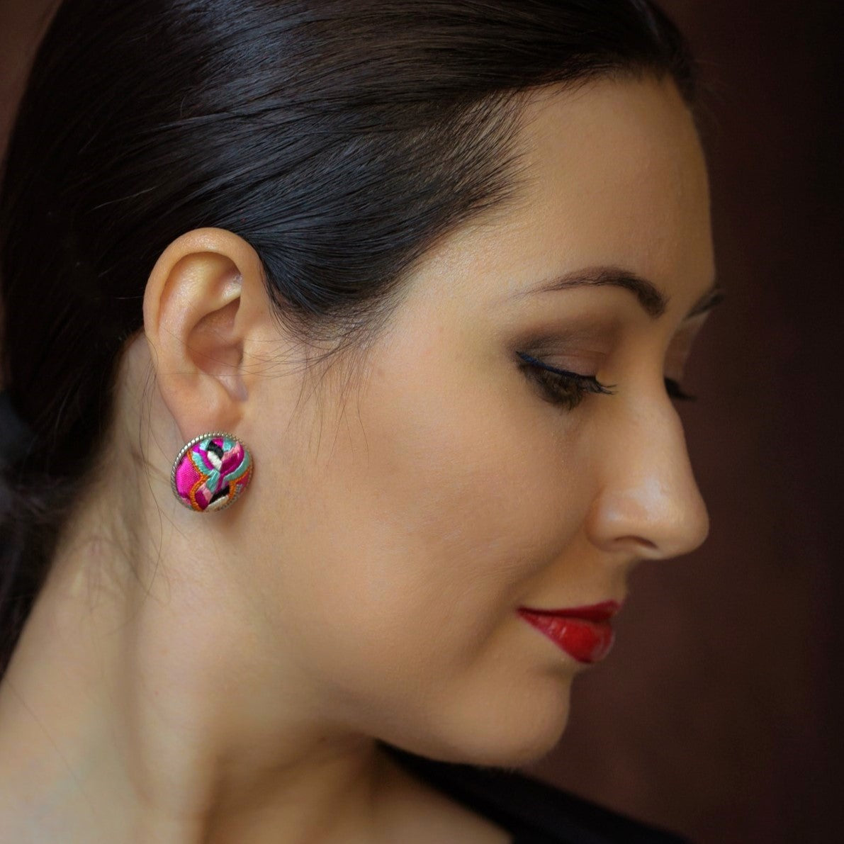 Live Reveal Hand Embroidered Earrings