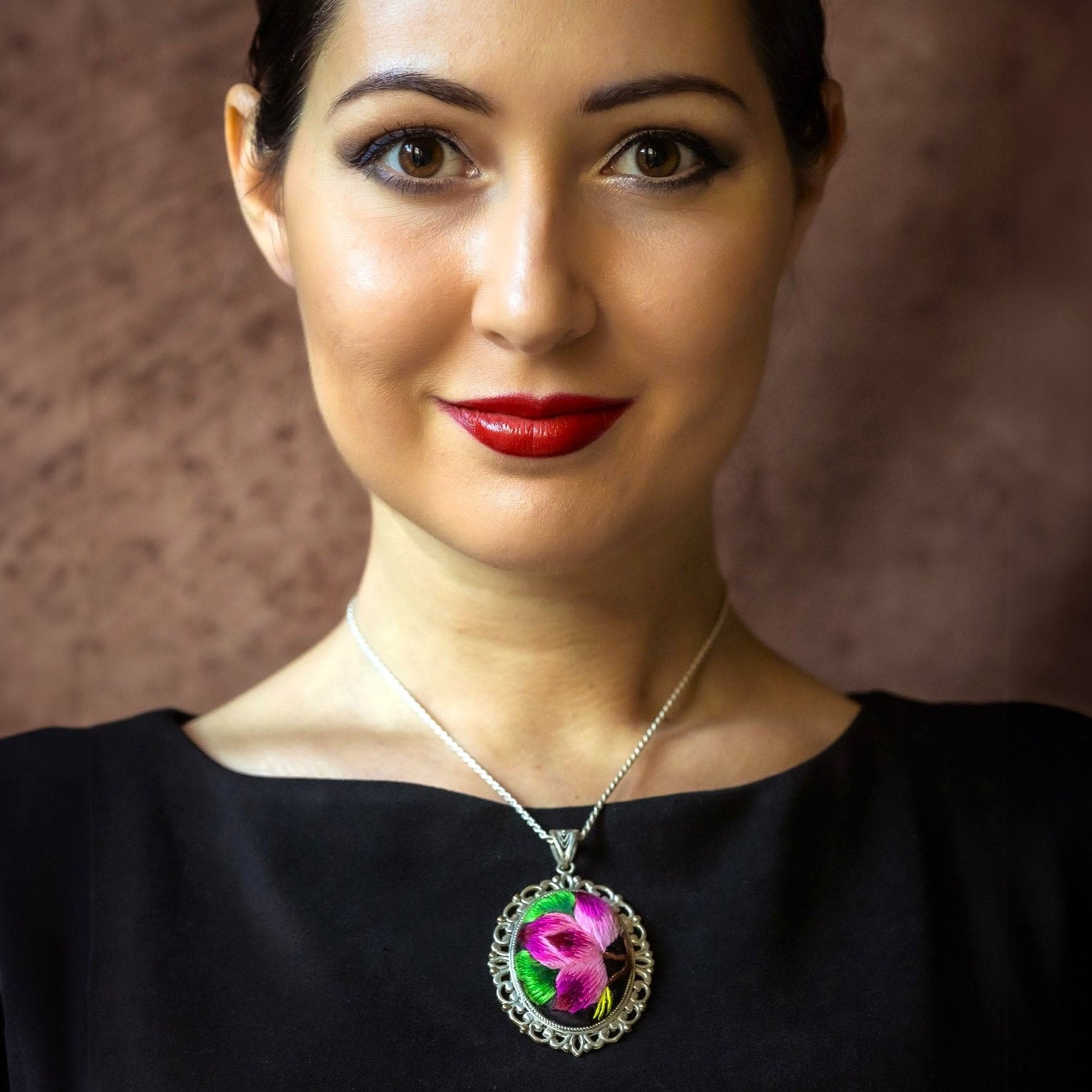 Live Reveal Hand-embroidered Necklace