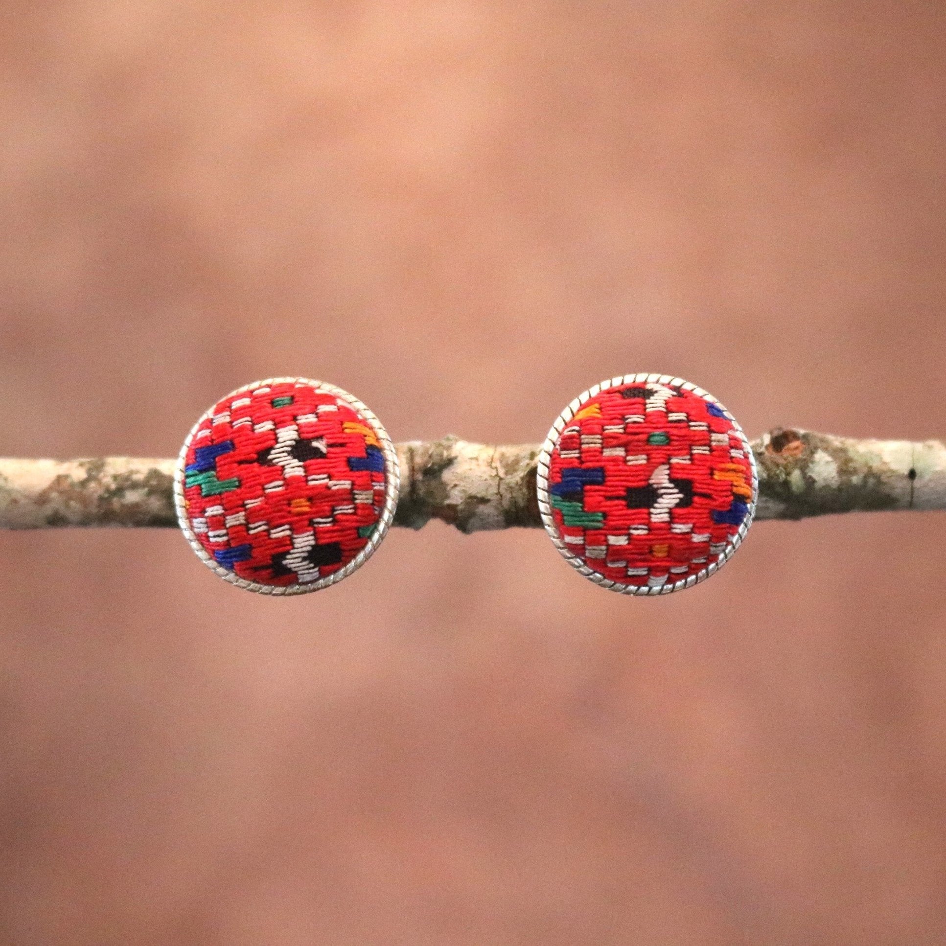 Infinity Circlets Hand Embroidered Stud Earrings