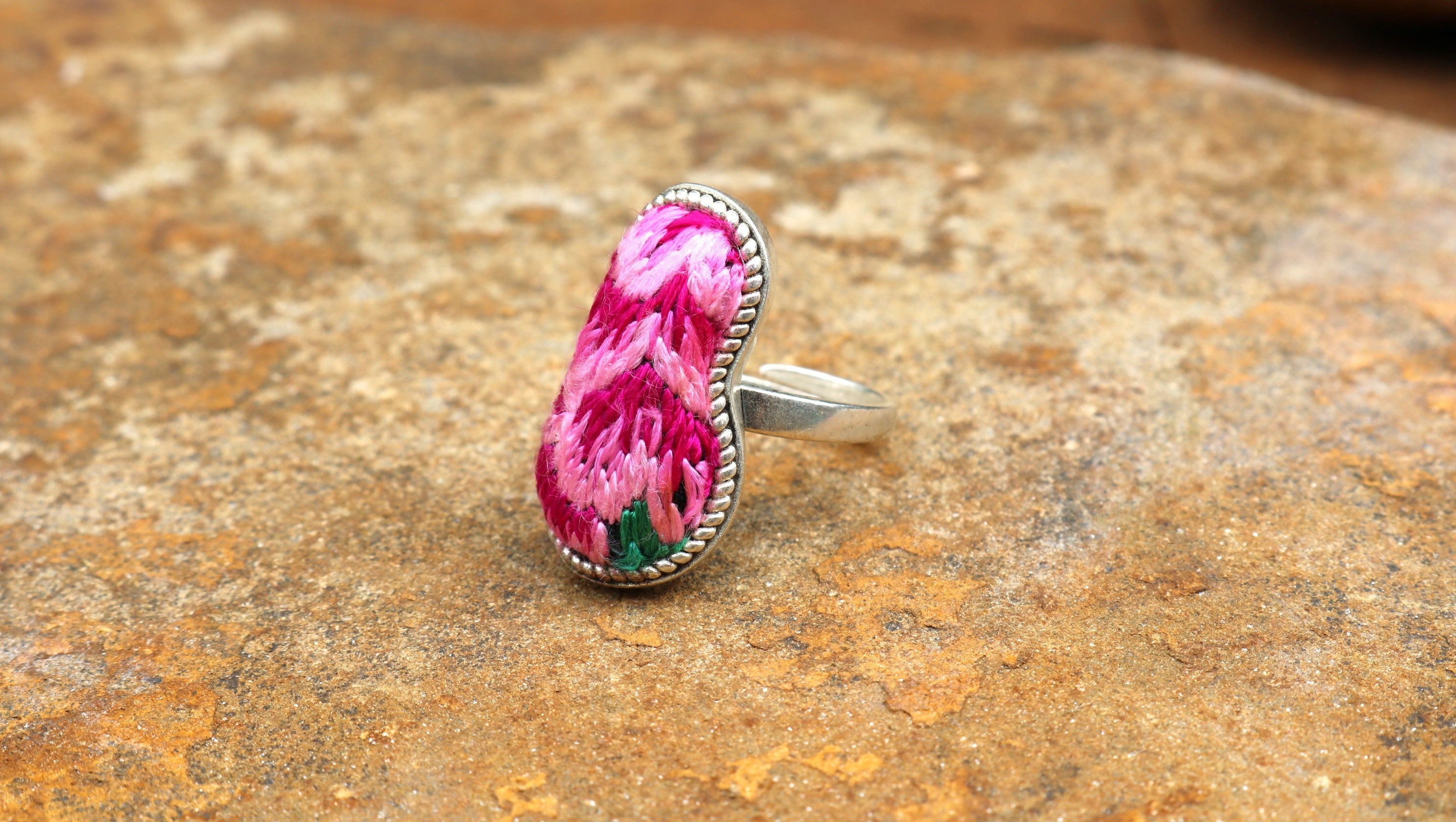 Blossom Bloom Adjustable Embroidered Ring