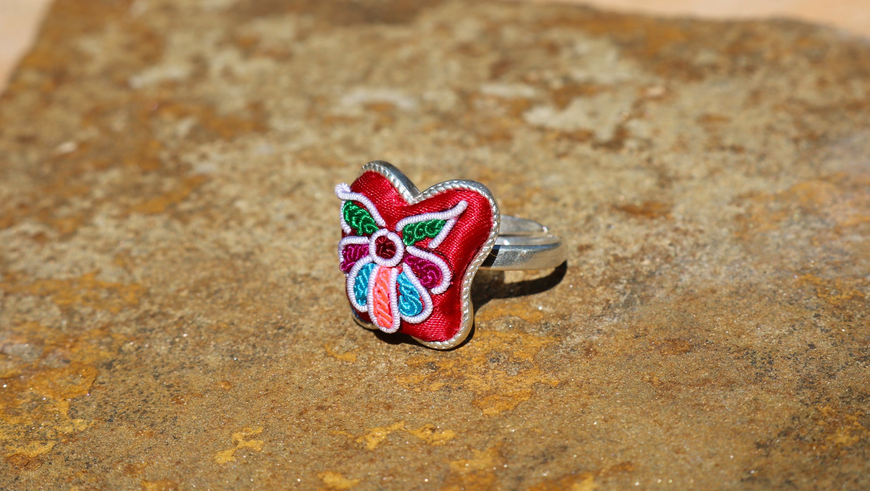 Butterfly Mother's Embrace Embroidered Ring SS 999