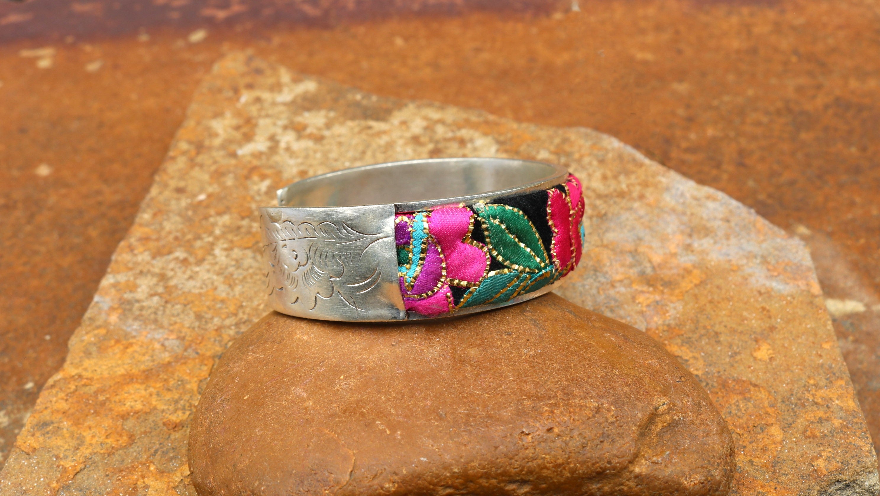 Adjustable Embroidered Bangle of Benevolence