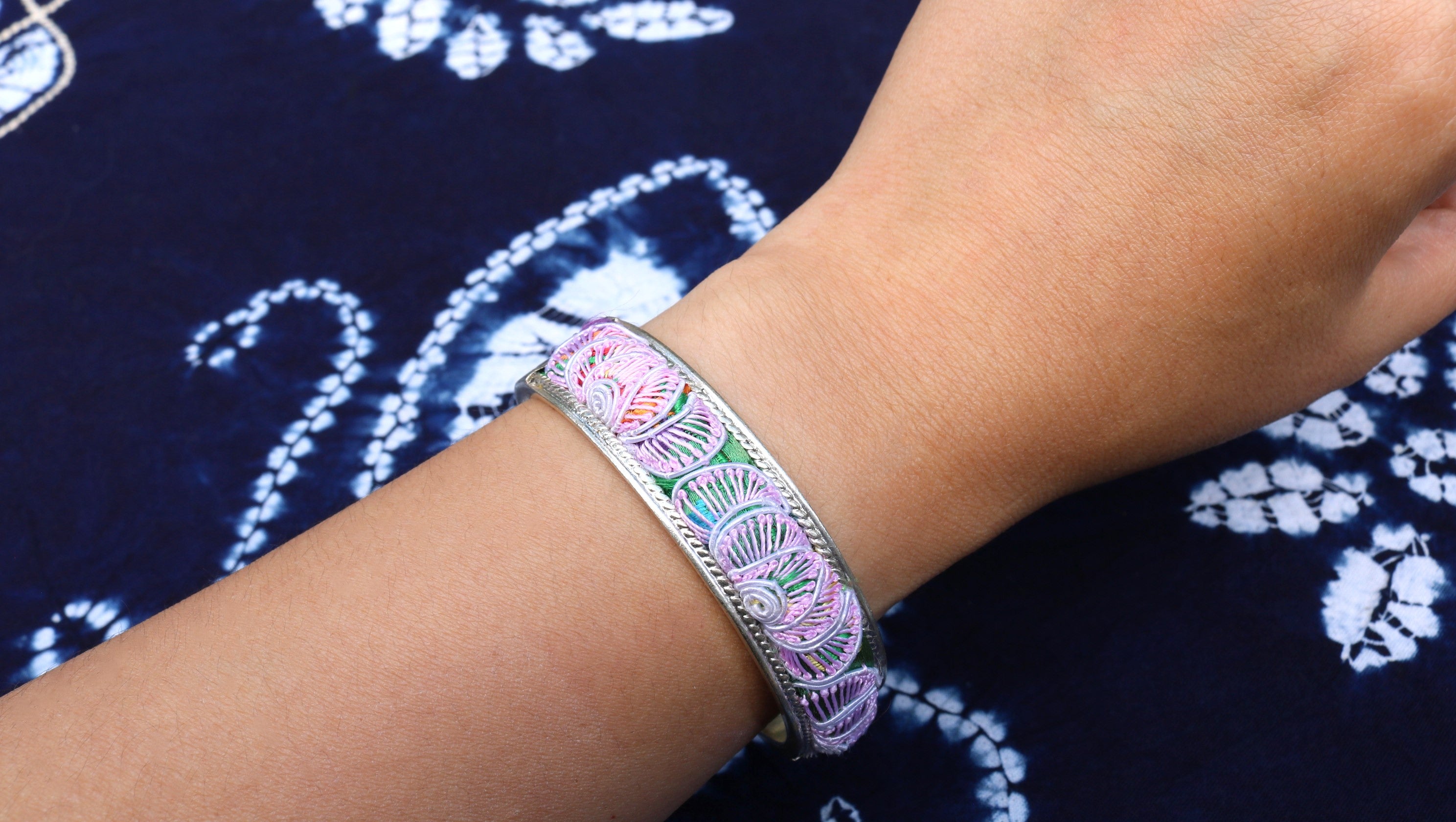 Adjustable Embroidered Bangle of Benevolence