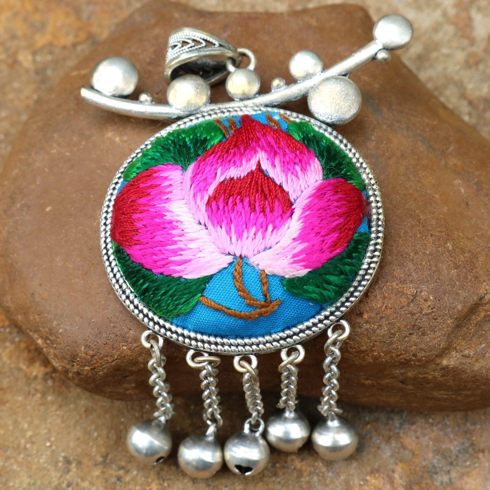 Pomegranates Joy Hand Embroidered Necklace