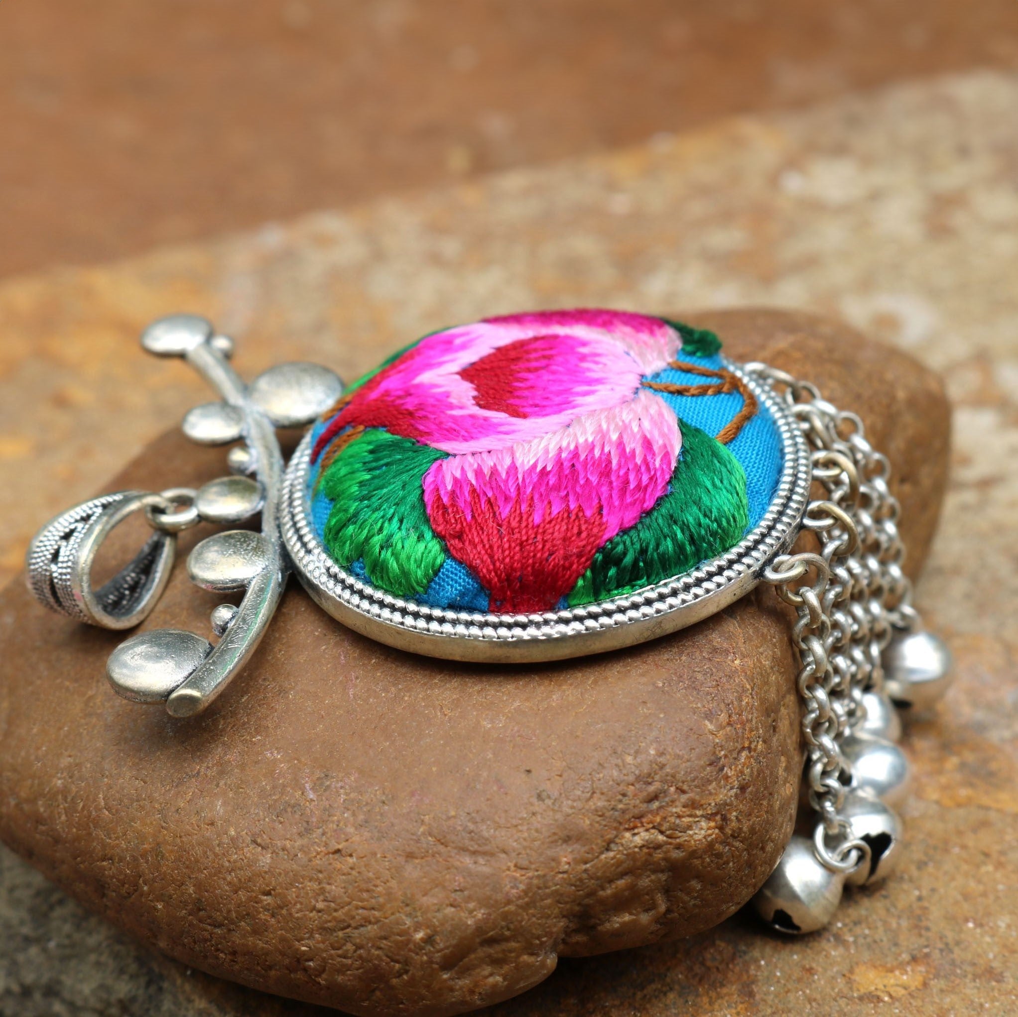 Pomegranates Joy Hand Embroidered Necklace