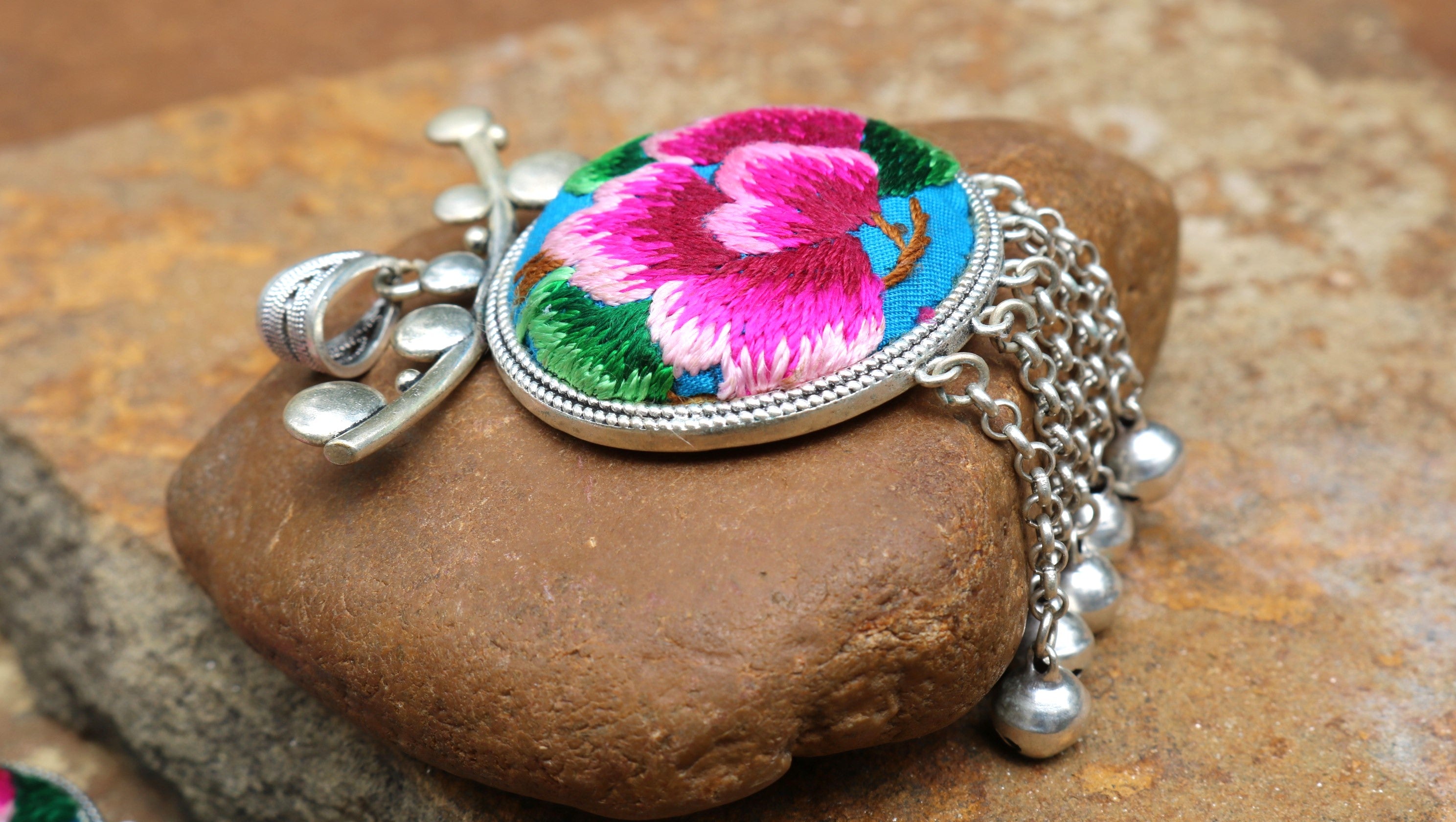 Pomegranates Joy Embroidered Necklace