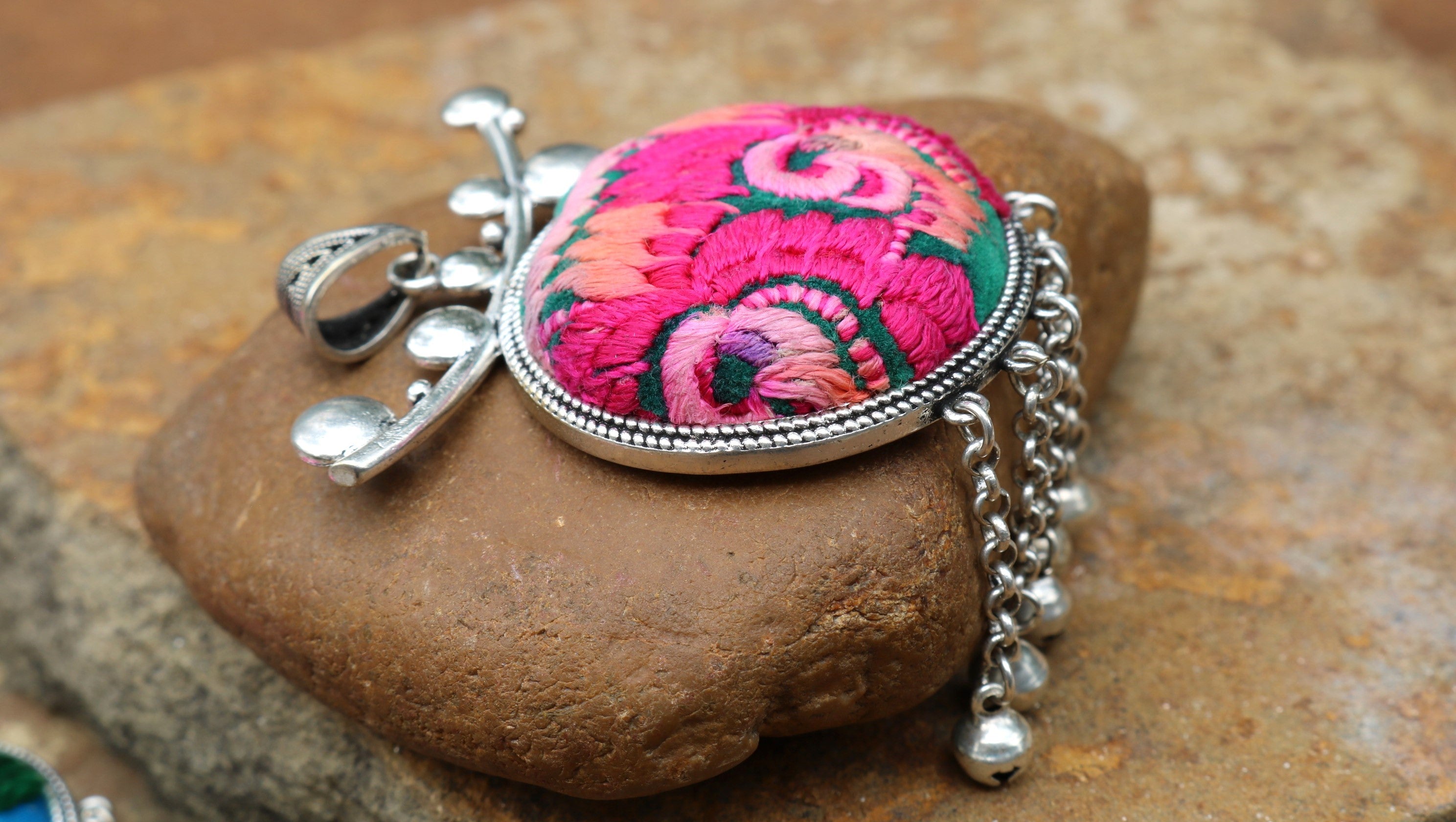 Pomegranates Joy Embroidered Necklace