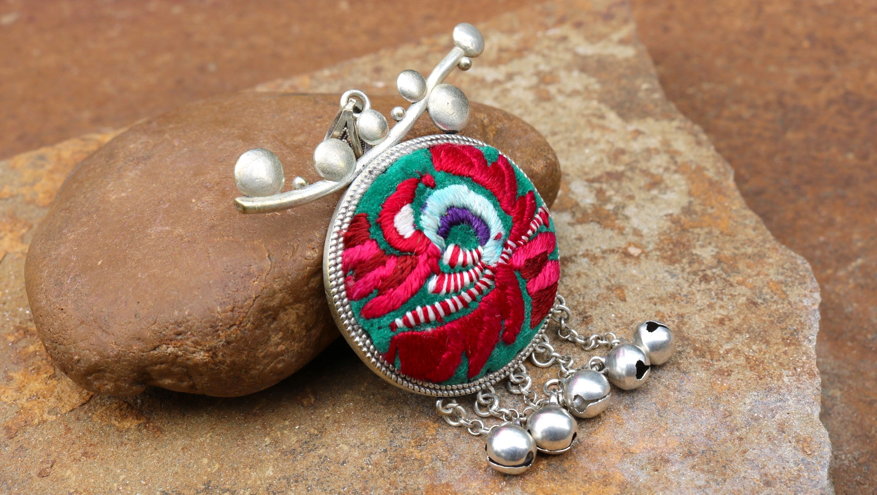 Pomegranates Joy Embroidered Necklace