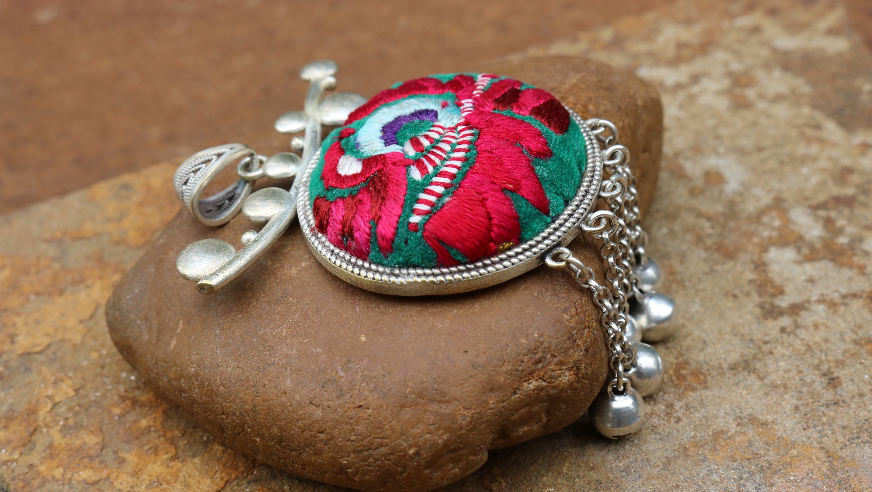 Pomegranates Joy Embroidered Necklace