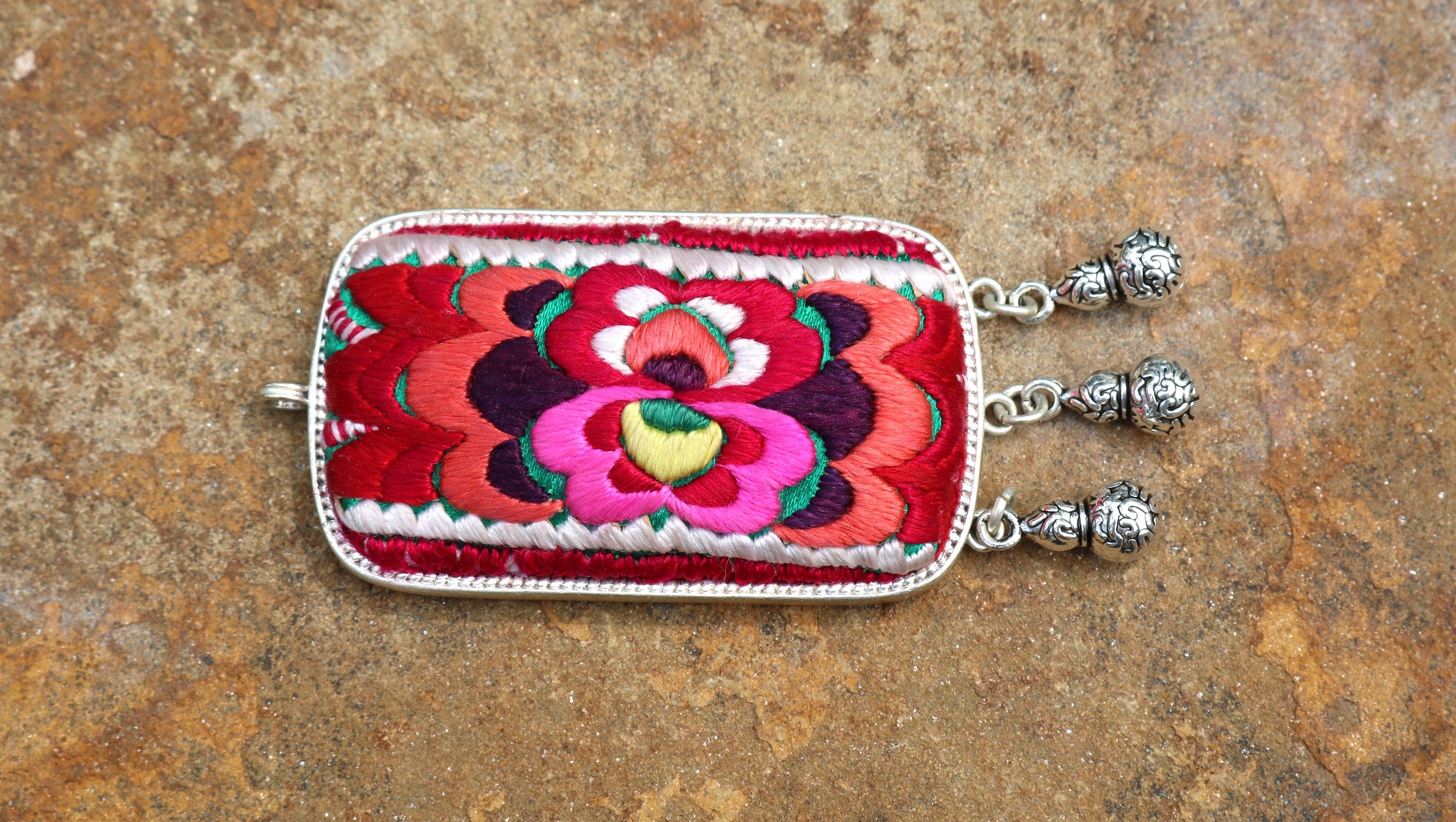 Fortune Tablet Embroidered Necklace