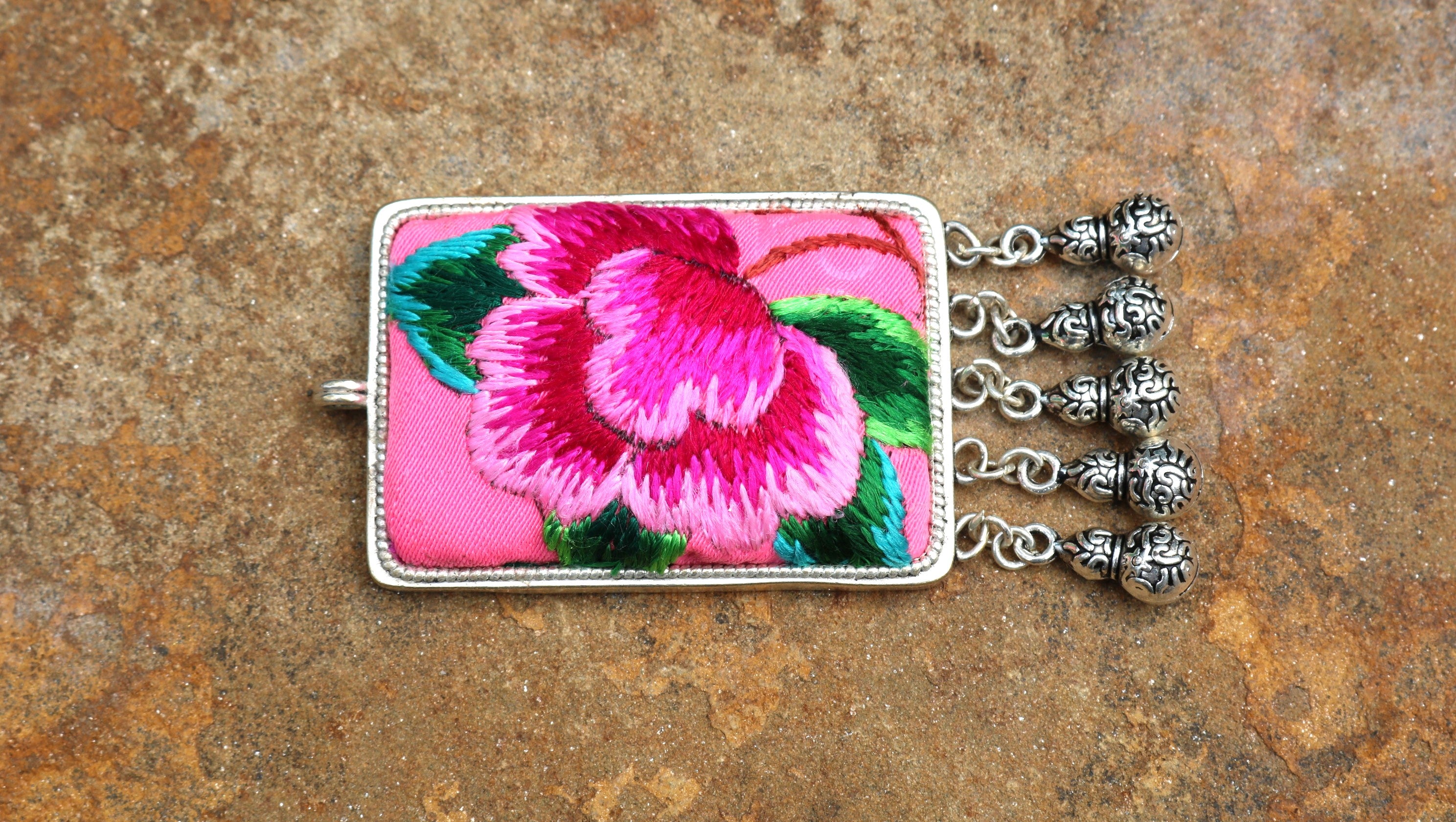 Fortune Tablet Embroidered Necklace