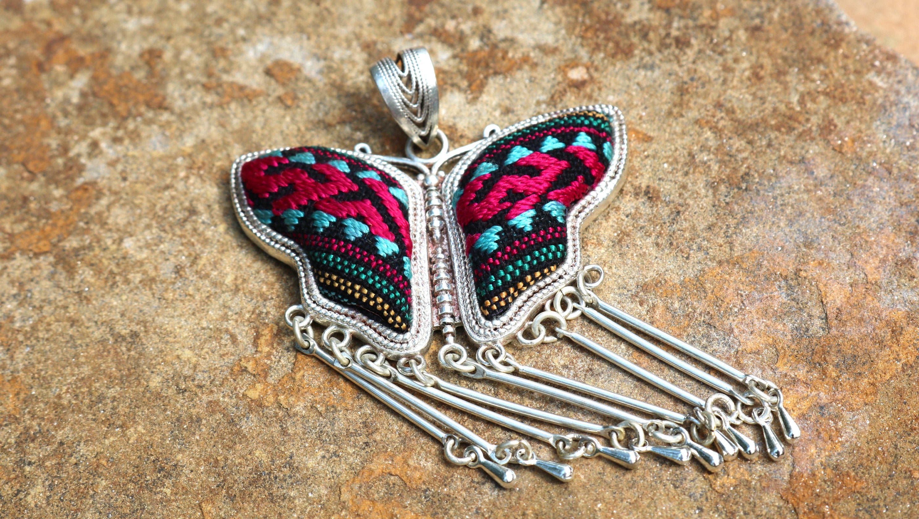 Butterfly Mother’s Whisper Embroidered Necklace