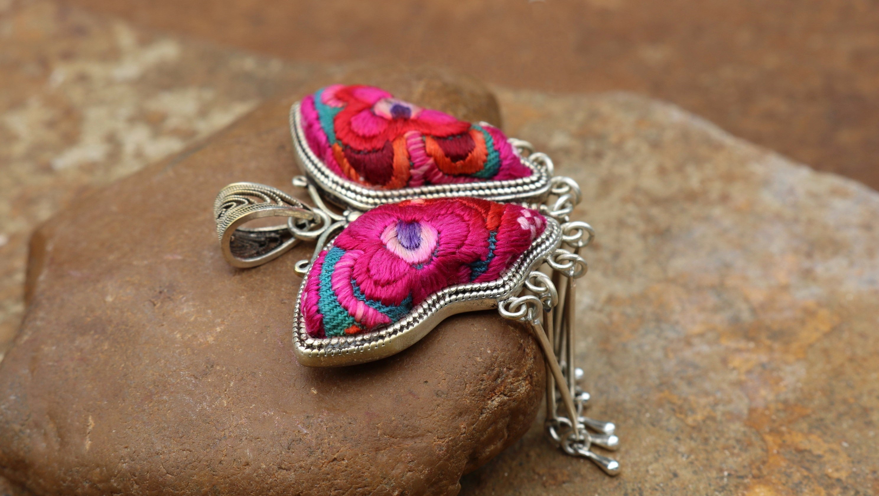 Butterfly Mother’s Whisper Embroidered Necklace